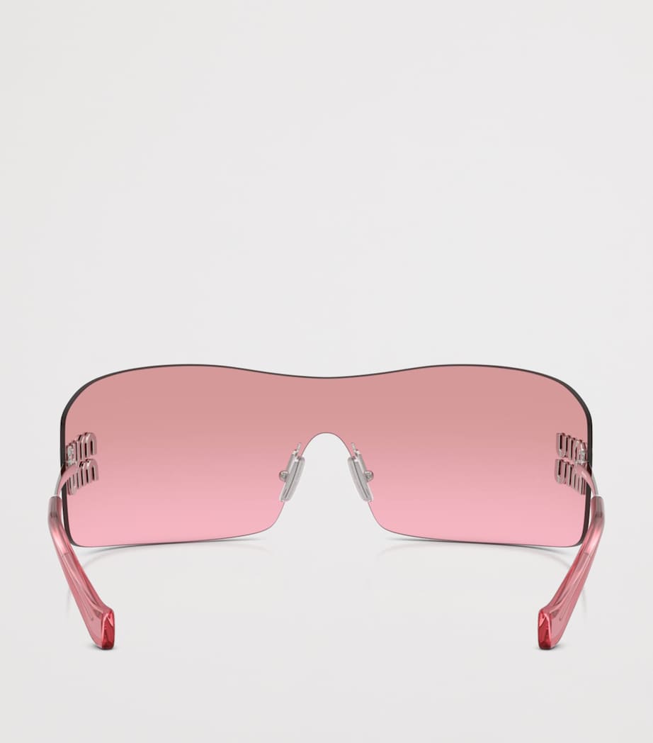 Miu Miu Rimless Shield Sunglasses Silver Image 4