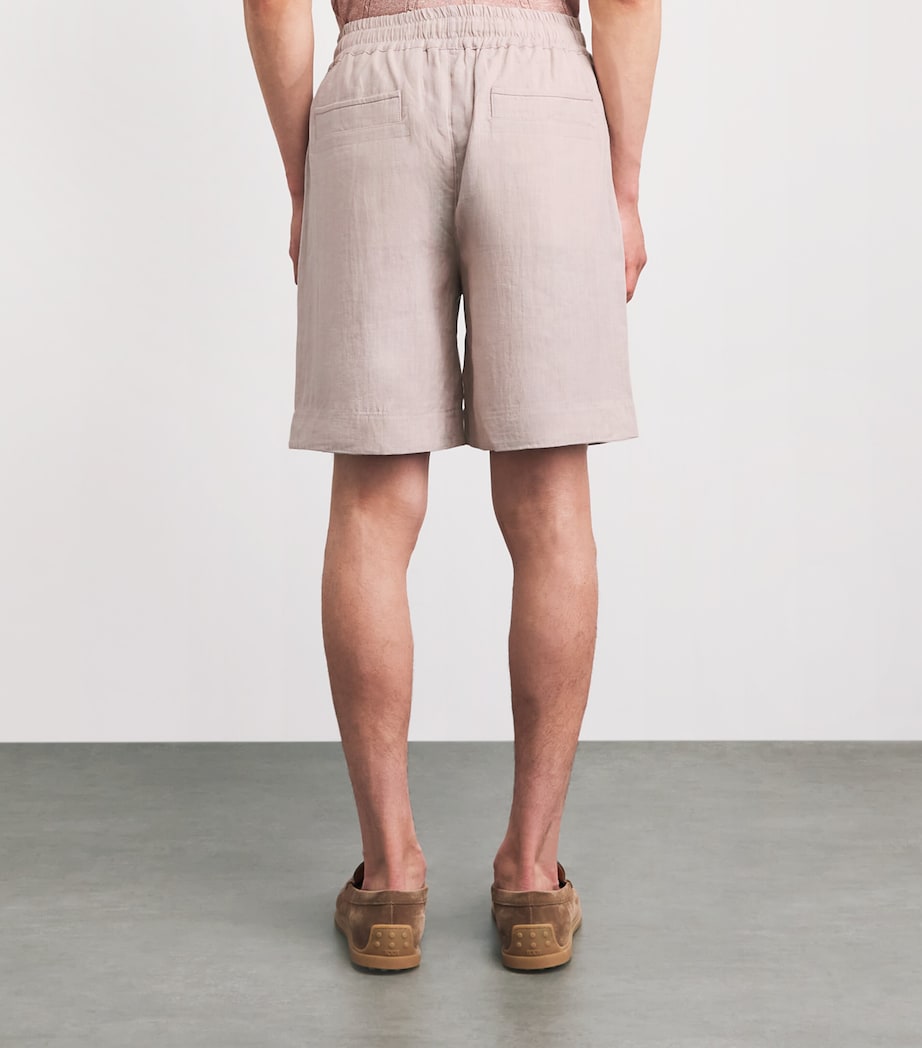 Eleventy Mens Linen Drawstring Bermuda Shorts Cipria Image 5