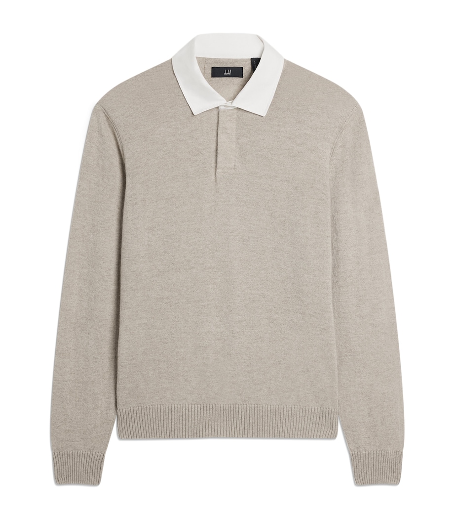 Dunhill Mens Knitted Rugby Sweater Natural Image 1