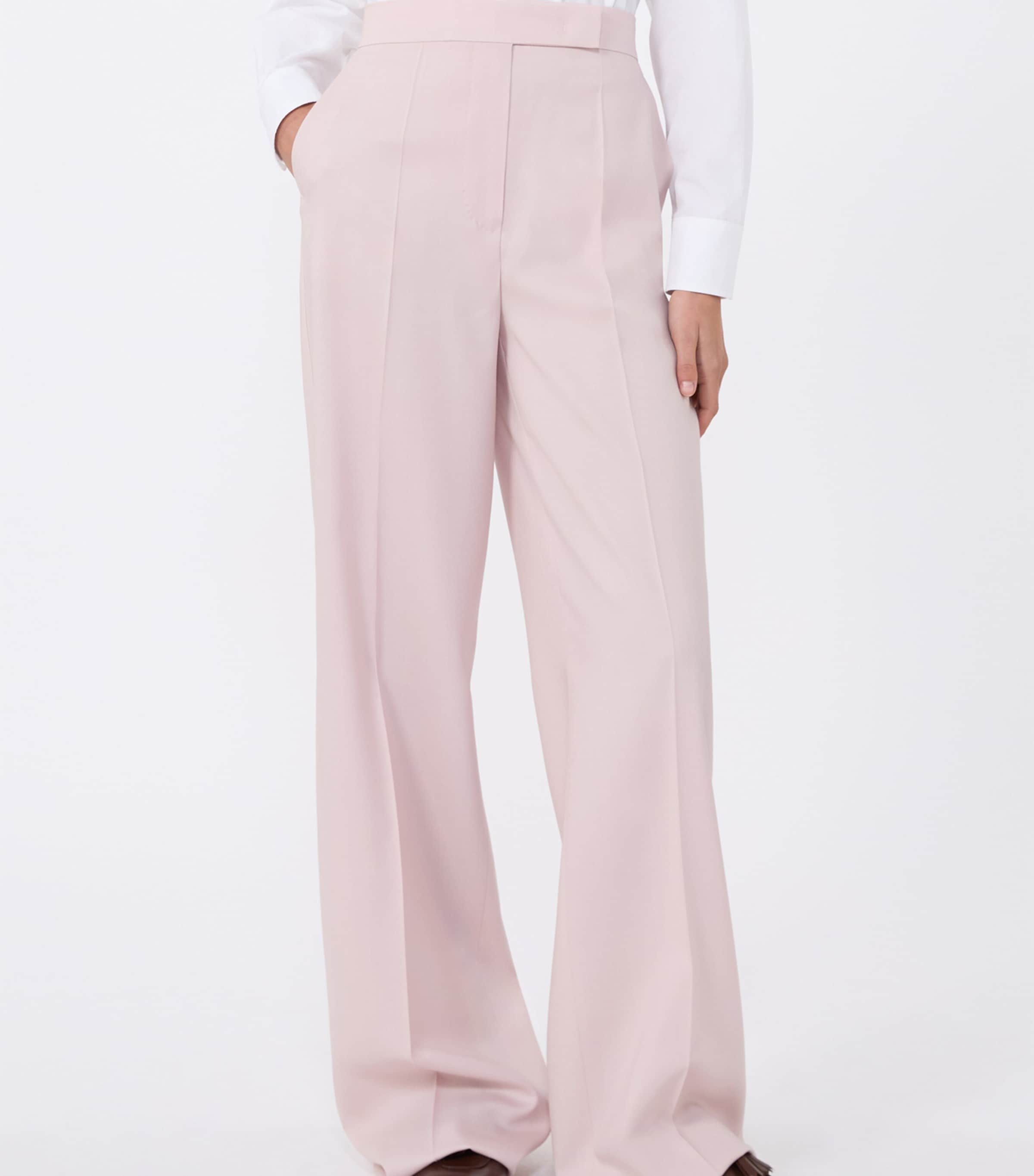 Wool-Silk Tailored Trousers BEIGE PINK Image 3