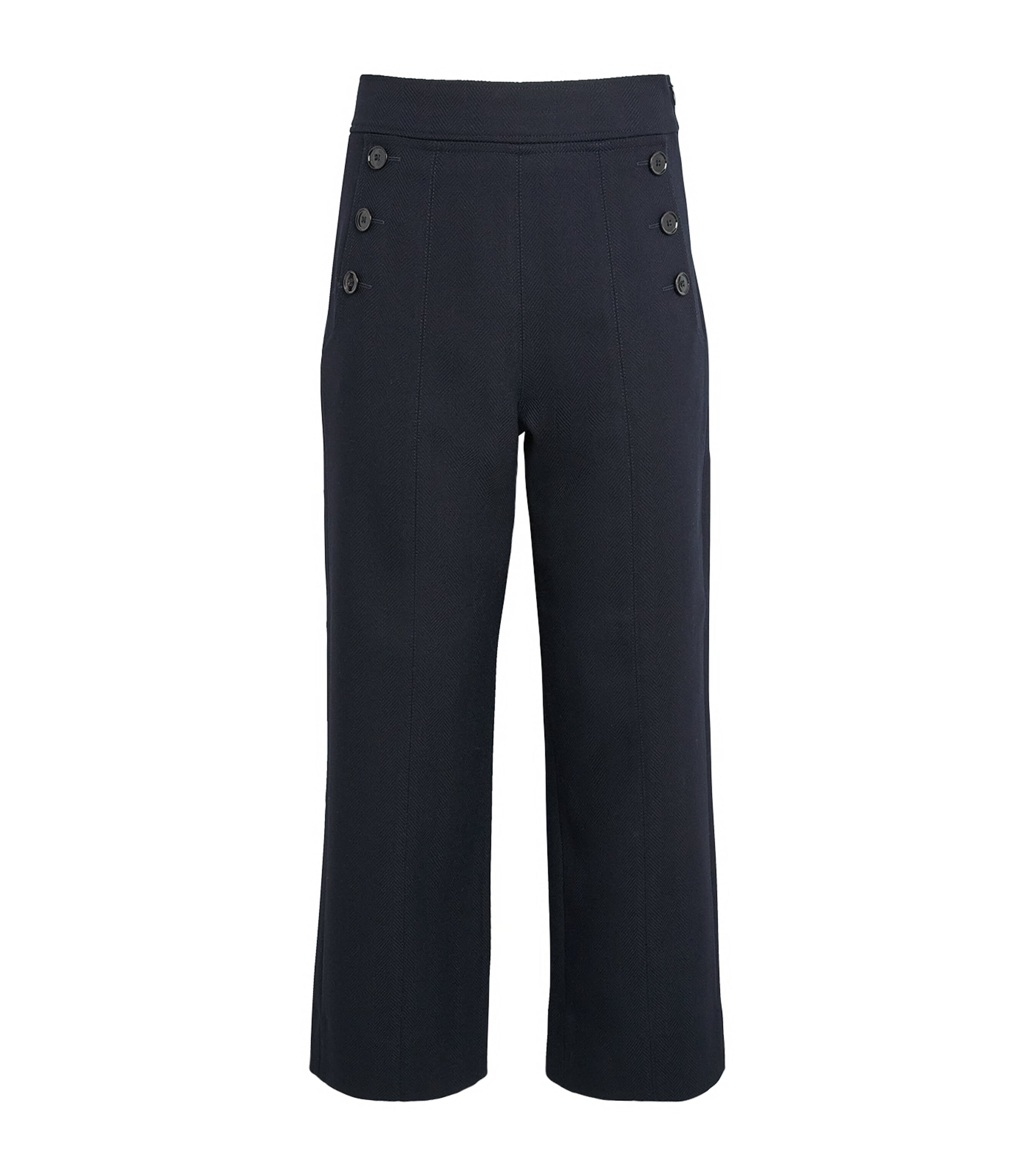 ME+EM Womens Straight Cropped Trousers Navy Image 1