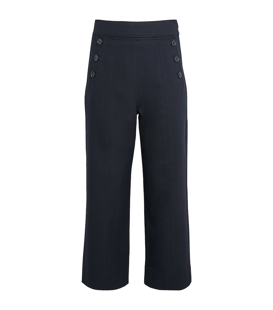 ME+EM Womens Straight Cropped Trousers Navy Image 1