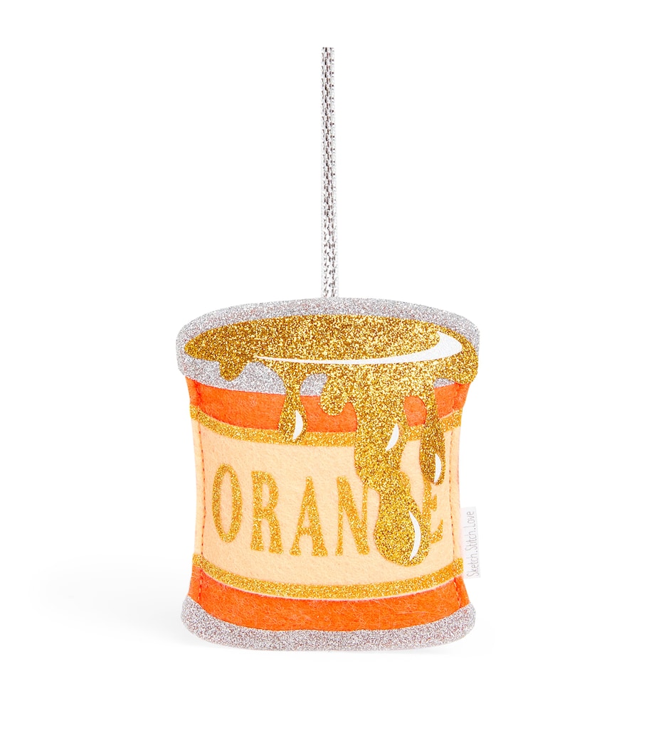 Paint Tin Tree Decoration ORANGE/SILVER Image 1