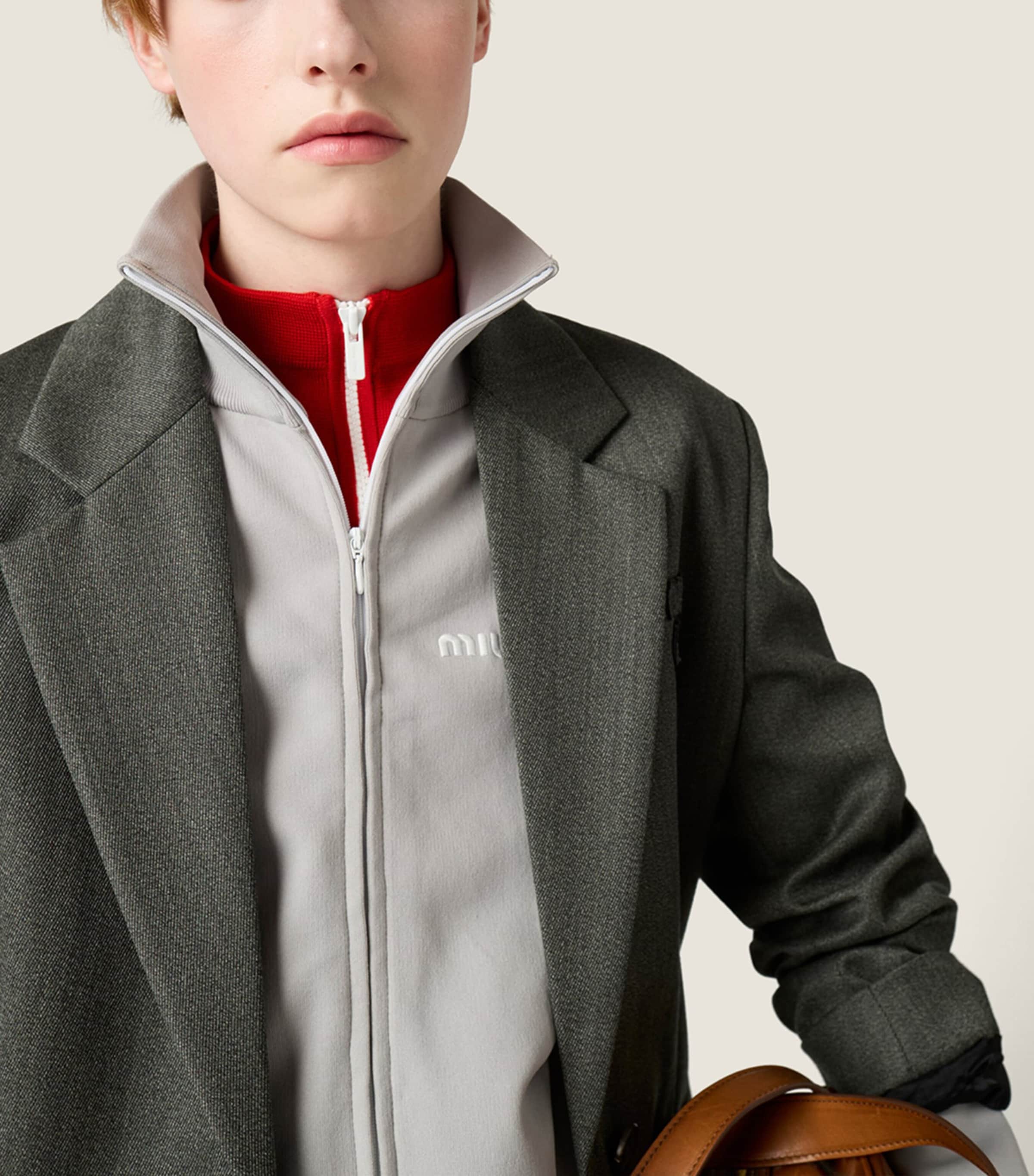 Miu Miu Womens Wool Twill Logo Blazer Image 5