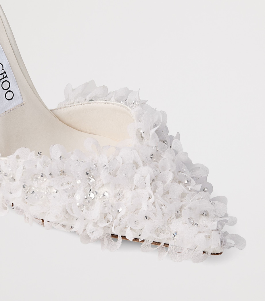 Saeda 100 Mesh Petal Pumps IVORY/CRYSTAL Image 5