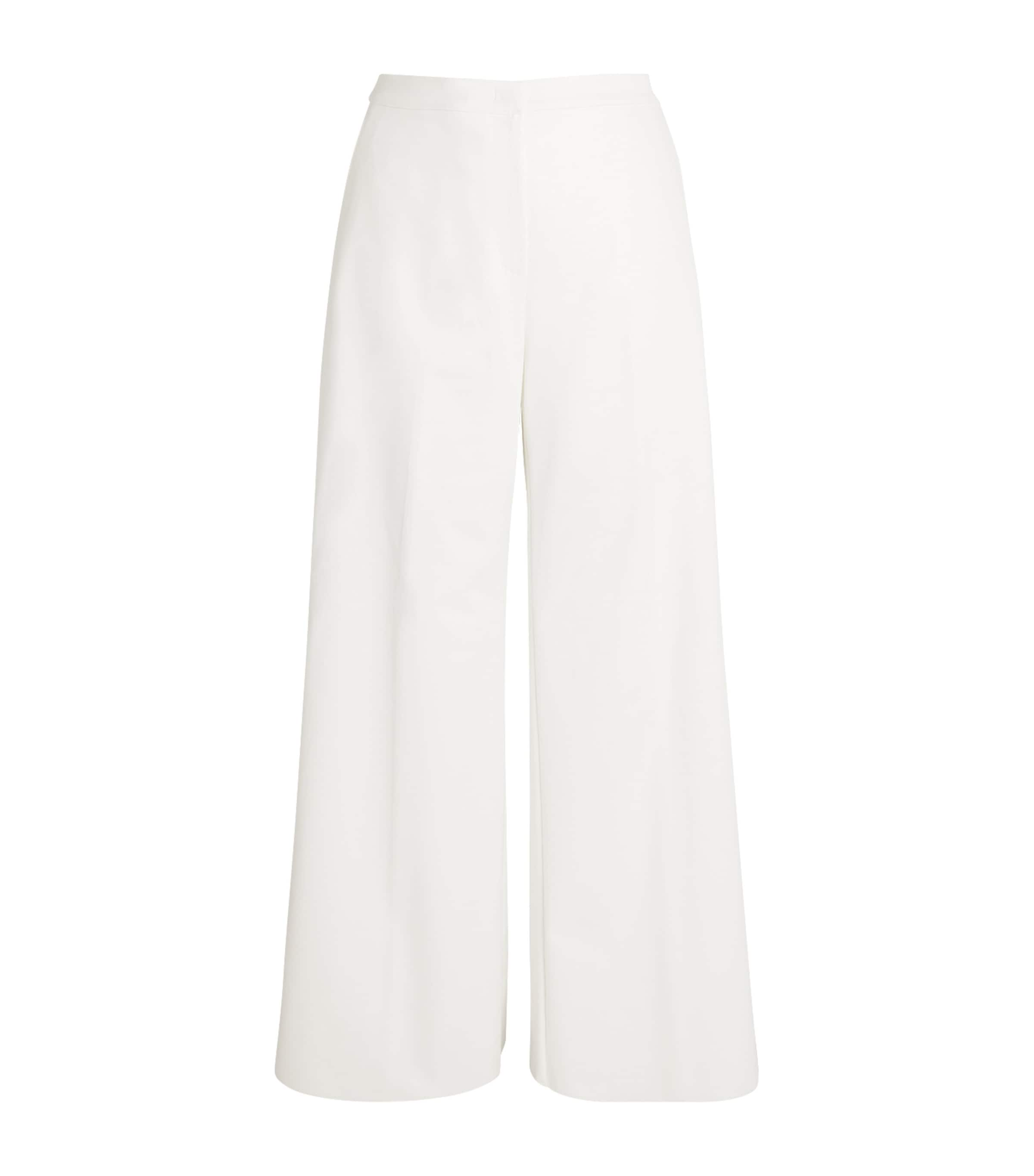 MARINA RINALDI COTTON-BLEND WIDE-LEG TROUSERS 