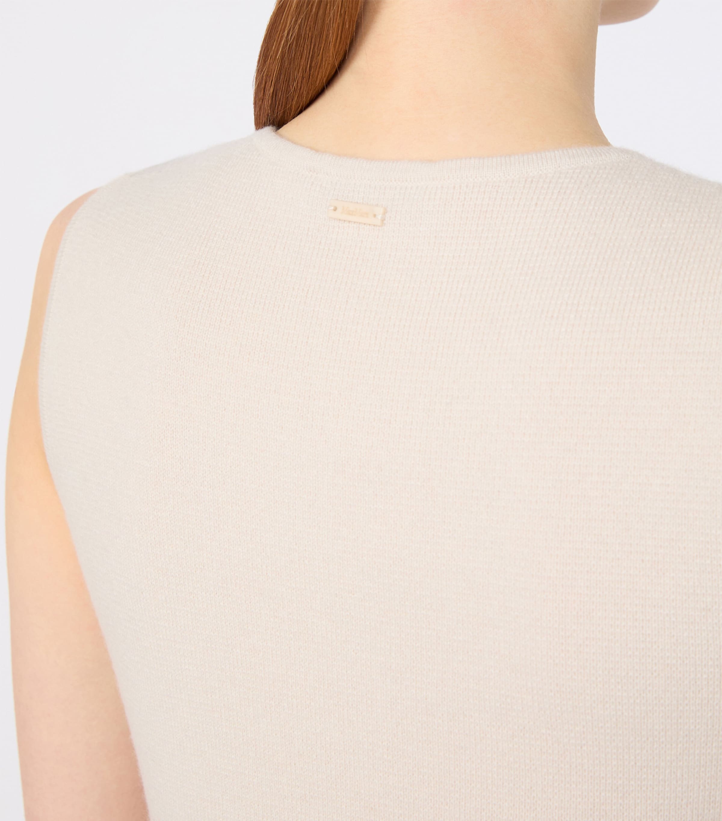 Max Mara Womens Virgin Wool-Cashmere Knitted Top Beige Image 5