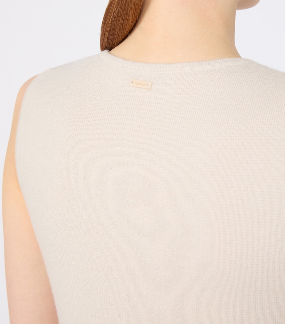Max Mara Womens Virgin Wool-Cashmere Knitted Top Beige Image 5
