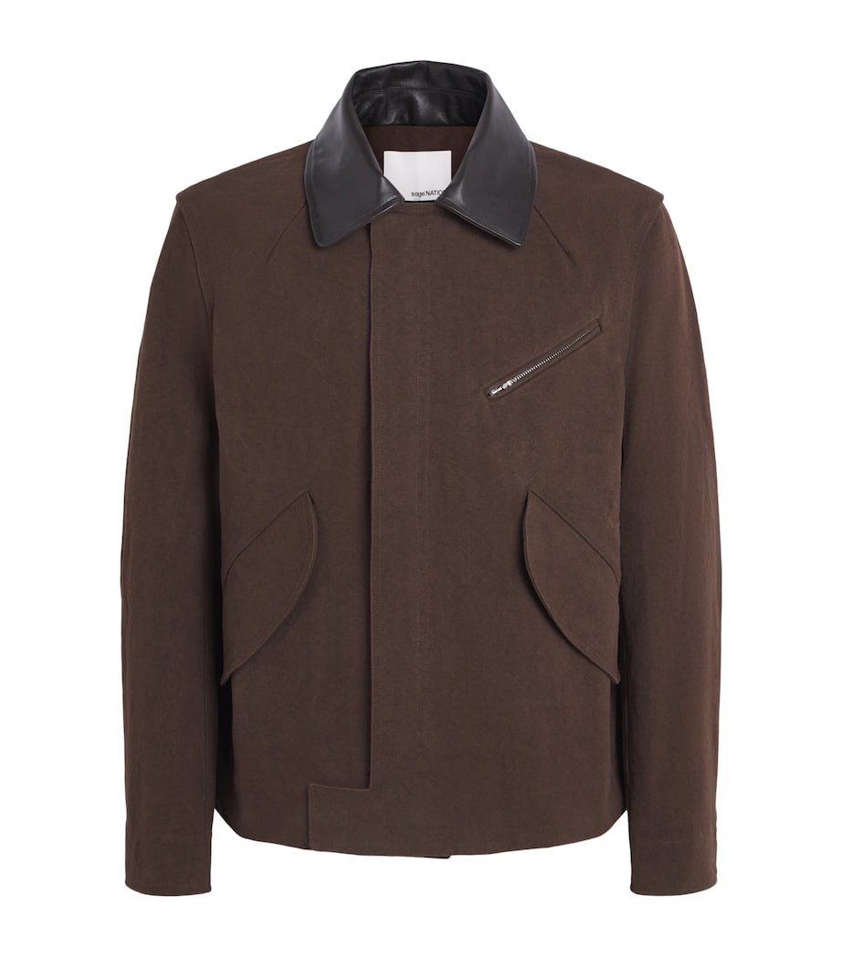 Sage Nation Mens Canvas Painter Jacket Mocha Brown Image 1