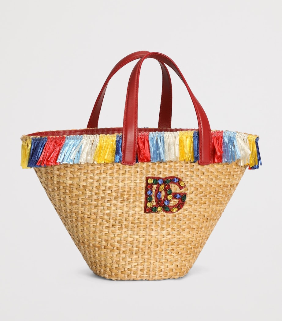 Dolce&Gabbana Kids Faux Rafifia Coffa Bag Carretto F.bco Image 2