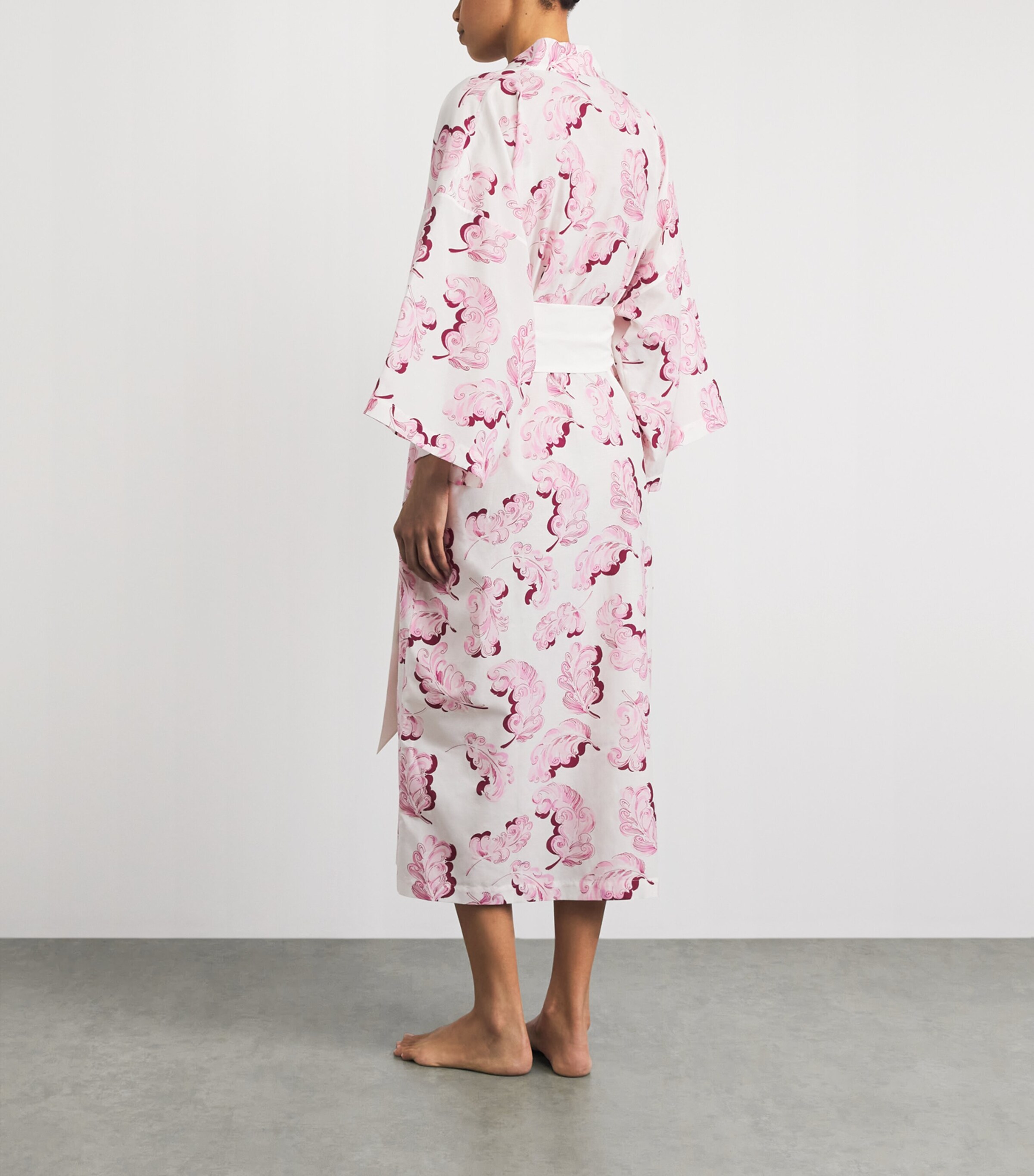Olivia von Halle Womens Cotton-Silk Amaya Midi Robe Plume Image 4