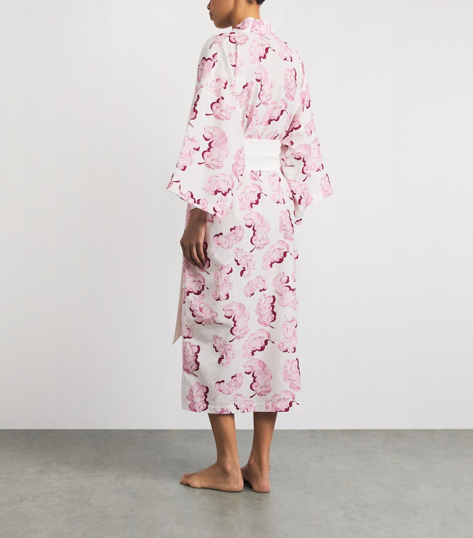 Olivia von Halle Womens Cotton-Silk Amaya Midi Robe Plume Image 4