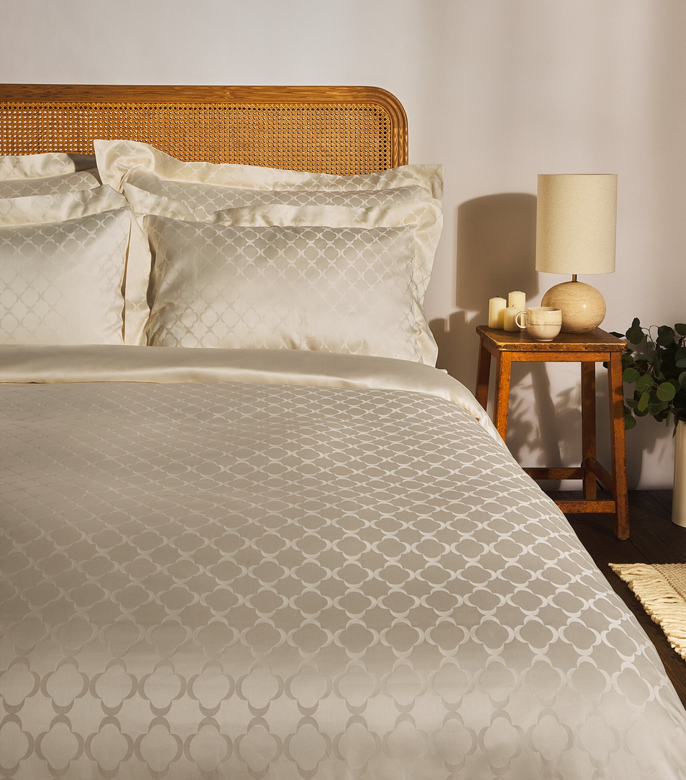 Celso De Lemos Egyptian Cotton Lua Square Oxford Pillowcase (65cm x 65cm) Naturel Image 1