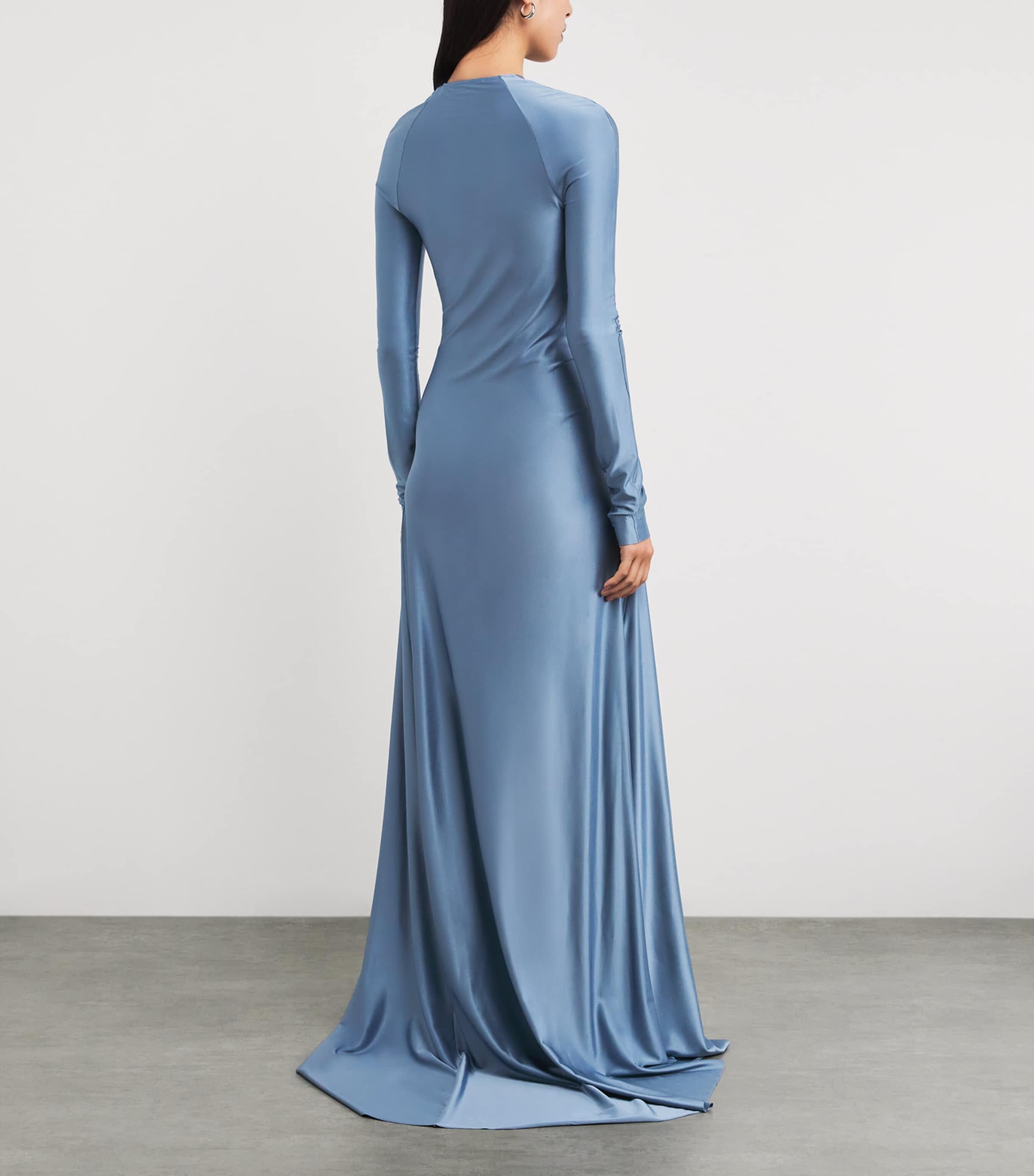 Satin Twist-Waist Gown 8234 STONE Image 3