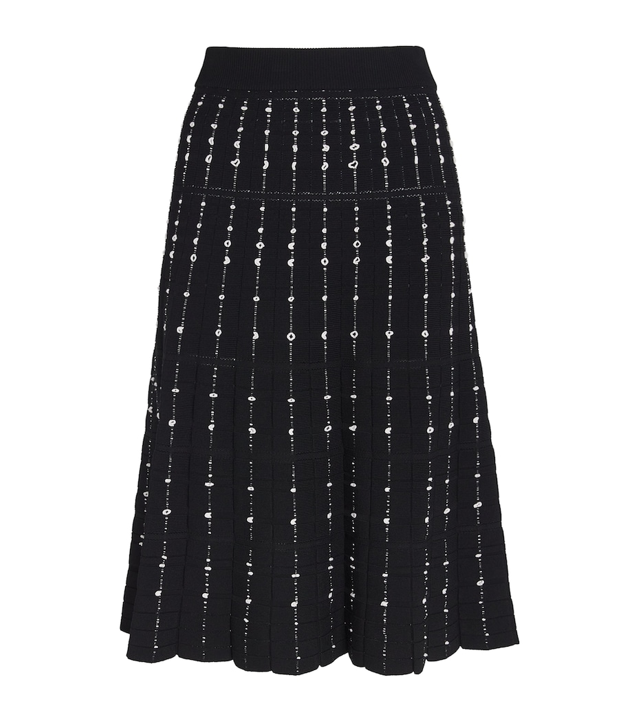 Fragmented Stripes Knitted Midi Skirt BLACK/IVORY Image 1