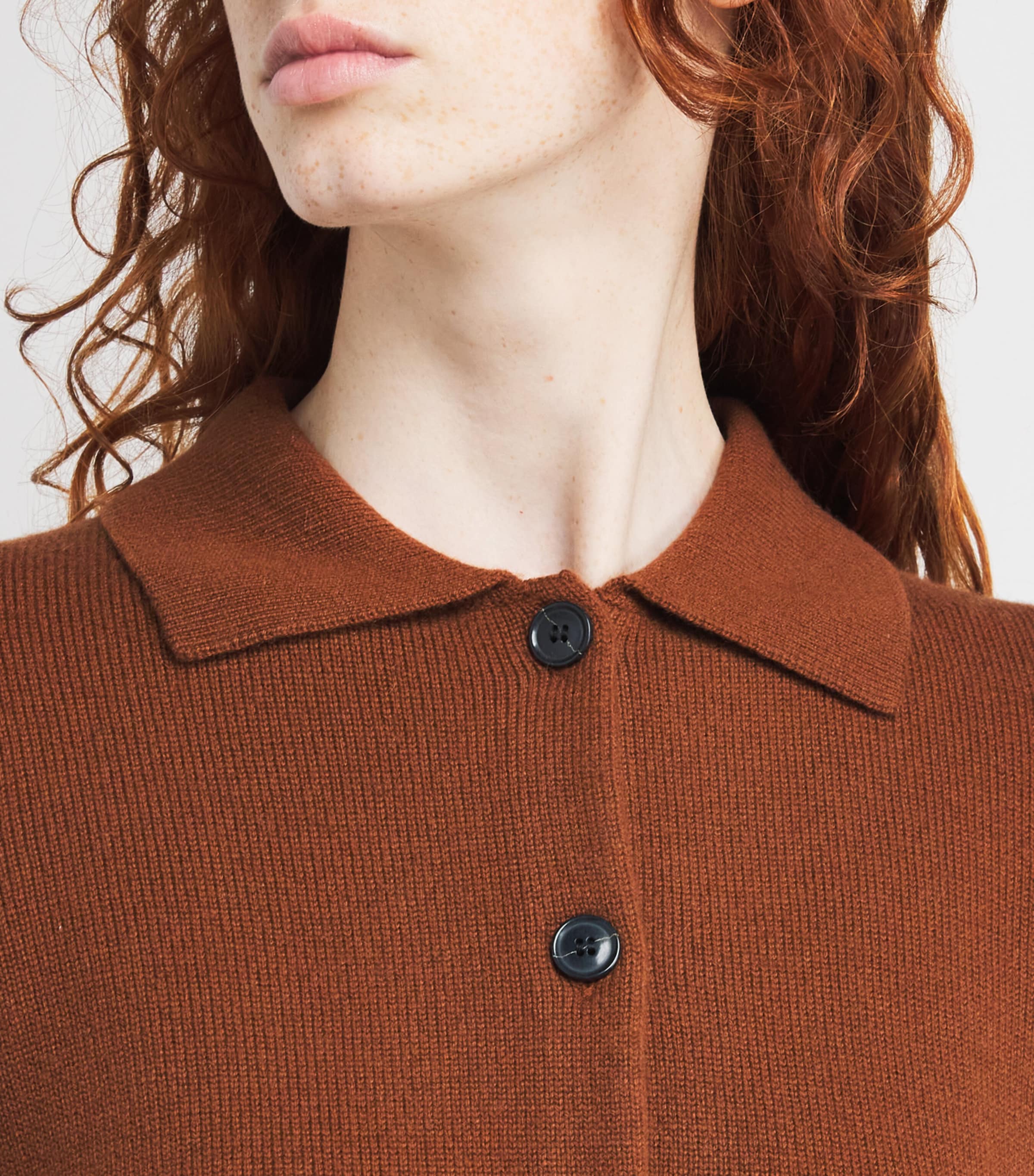 Cashmere Shrunken Cardigan CHESTNUT Image 6