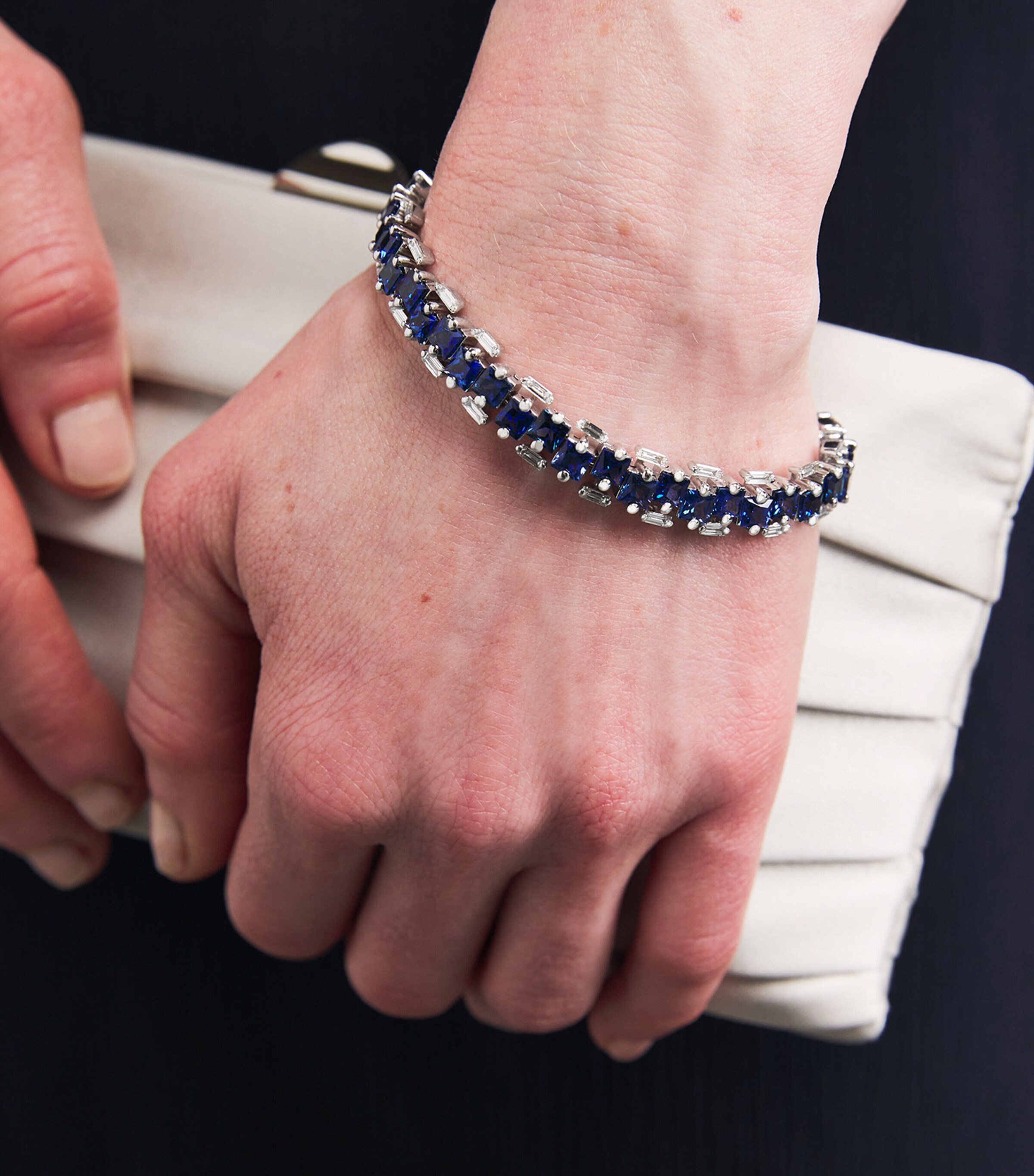 Suzanne Kalan White Gold, Diamond and Blue Sapphire One of a Kind Bracelet Wg/db Image 2