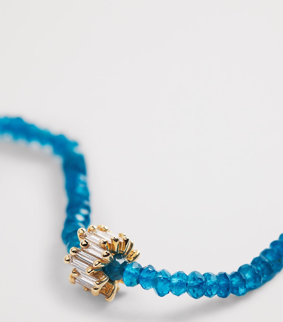 Suzanne Kalan Gold, Diamond and Dark Apatite Infinite Beaded Necklace Yg/dap Image 5