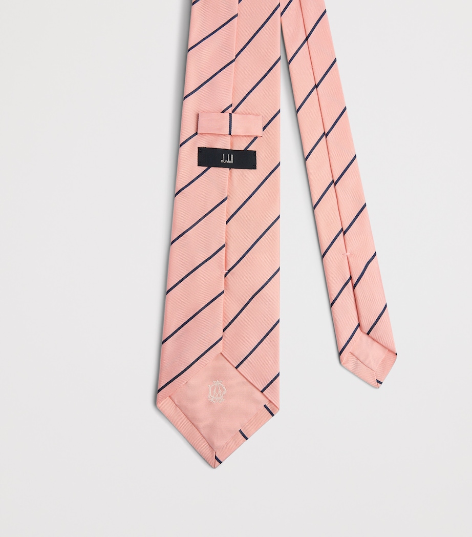 Dunhill Mulberry Silk Stripe Tie Pink Image 2