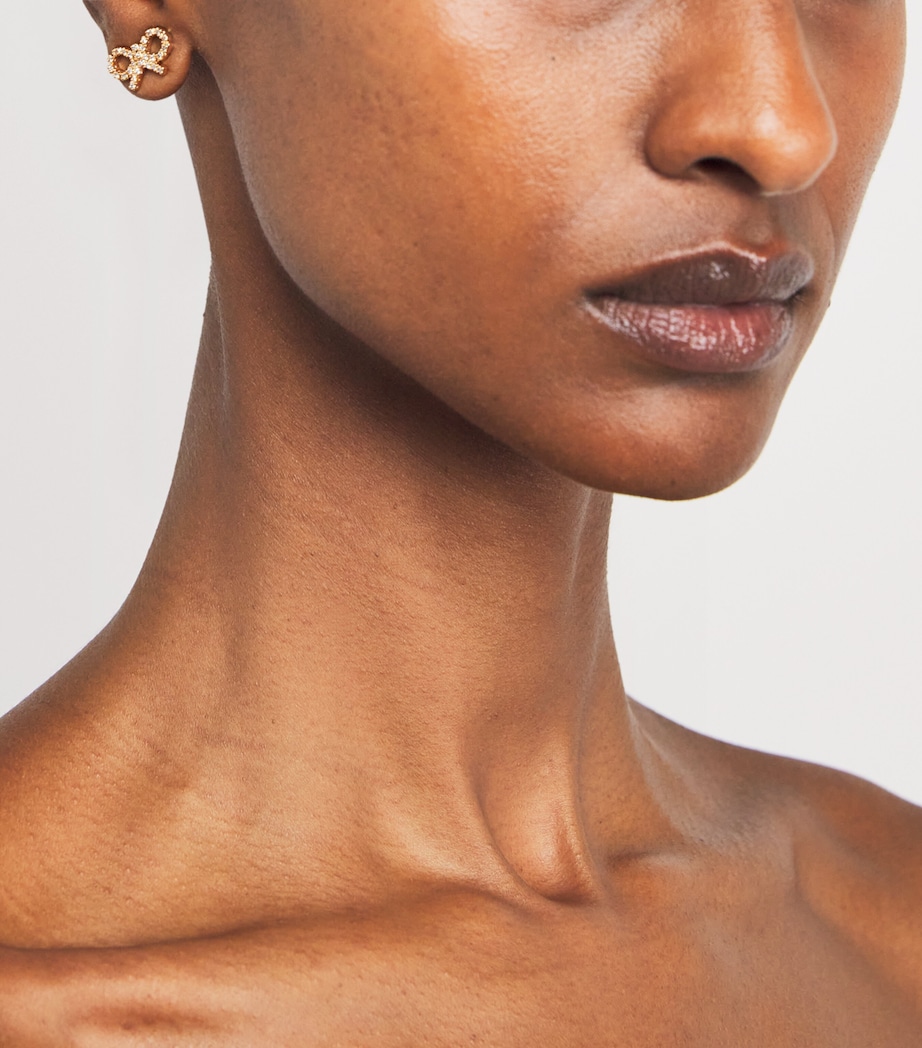 Embellished Bow Earrings GOLD Image 5