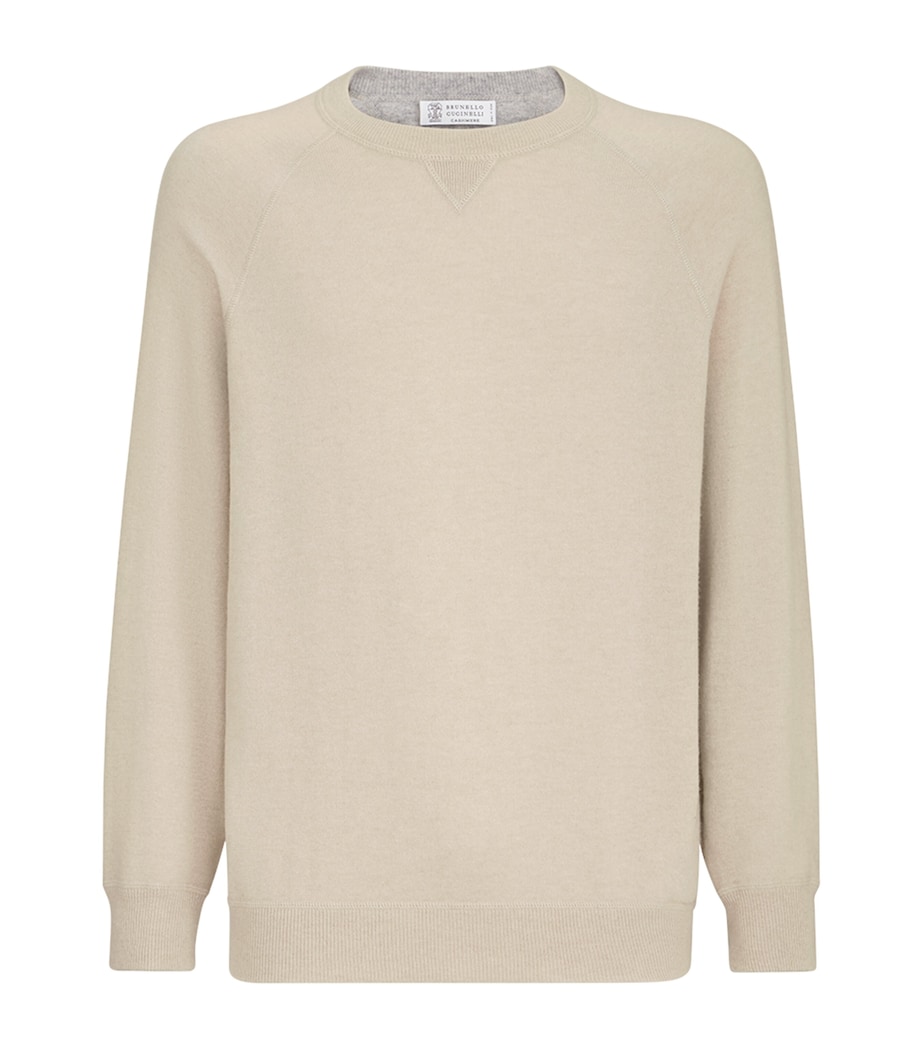 Brunello Cucinelli Mens Cashmere Crew-Neck Sweatshirt Image 1
