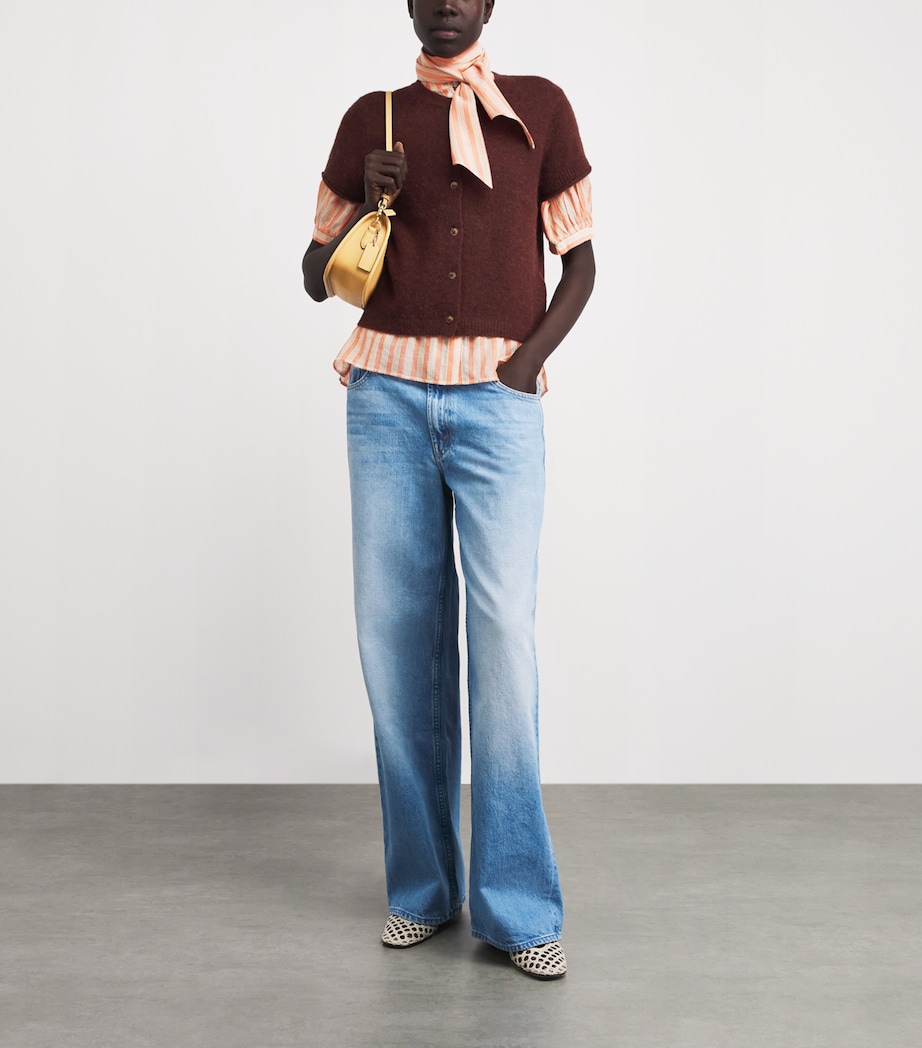 ME+EM Womens Cotton Tie Stripe Blouse Orange Multi Image 2
