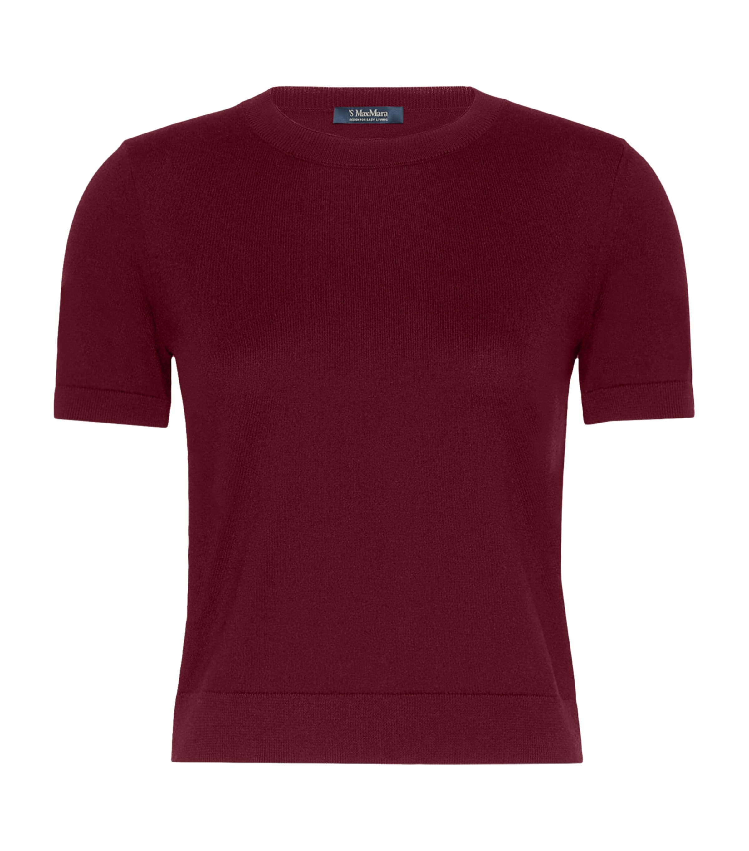 Max Mara Womens Cotton-Cashmere-Silk Sweater Dark Red Image 1