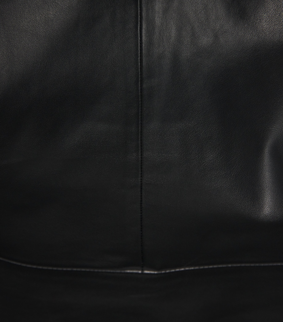 Column Leather Maxi Skirt BLACK Image 5