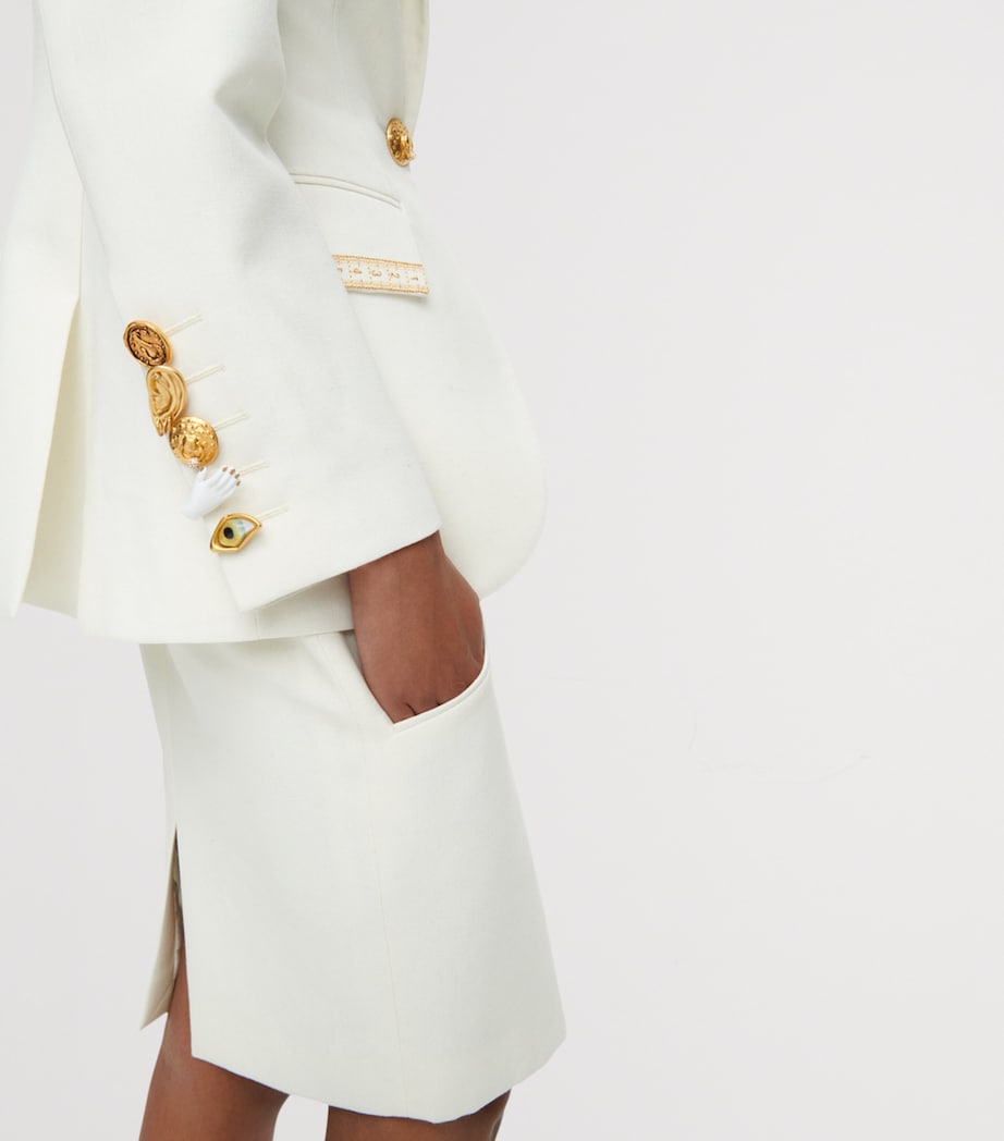 Schiaparelli Womens Measuring Tape Jacket White Image 4