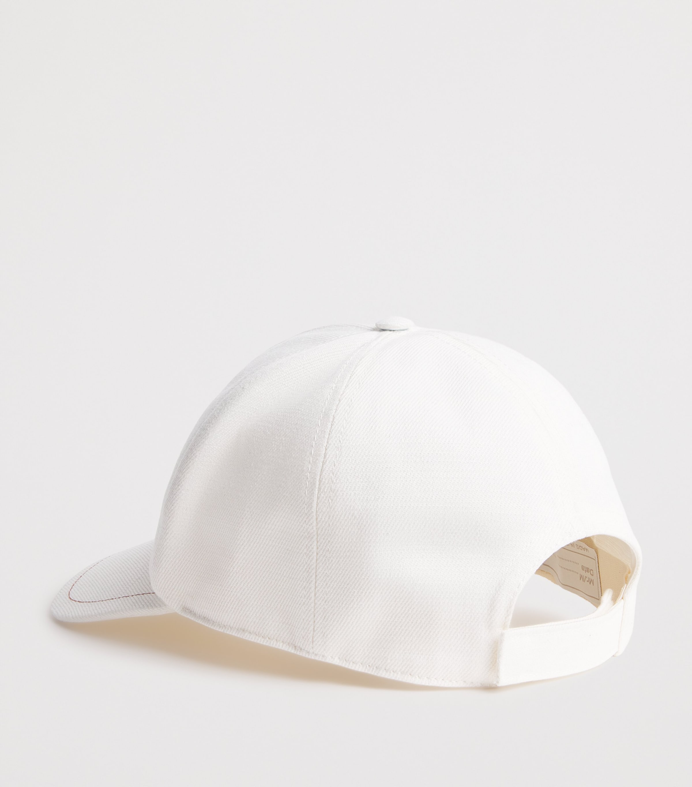 Linen Embroidered Logo Baseball Cap BIANCO Image 3