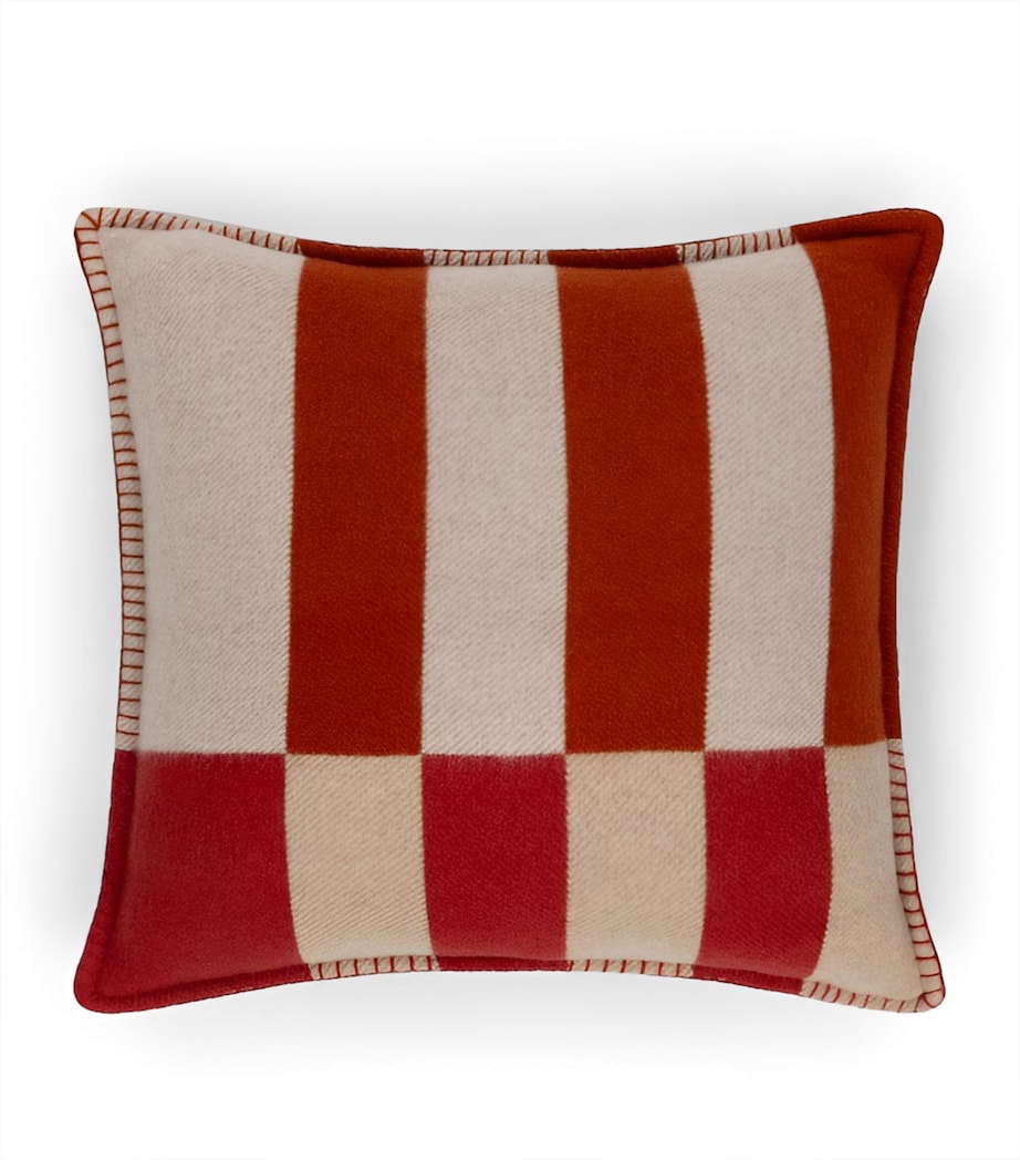 Begg x Co Merino Wool Kelsey Maze Cushion (51cm x 51cm) Red Neutral Image 1