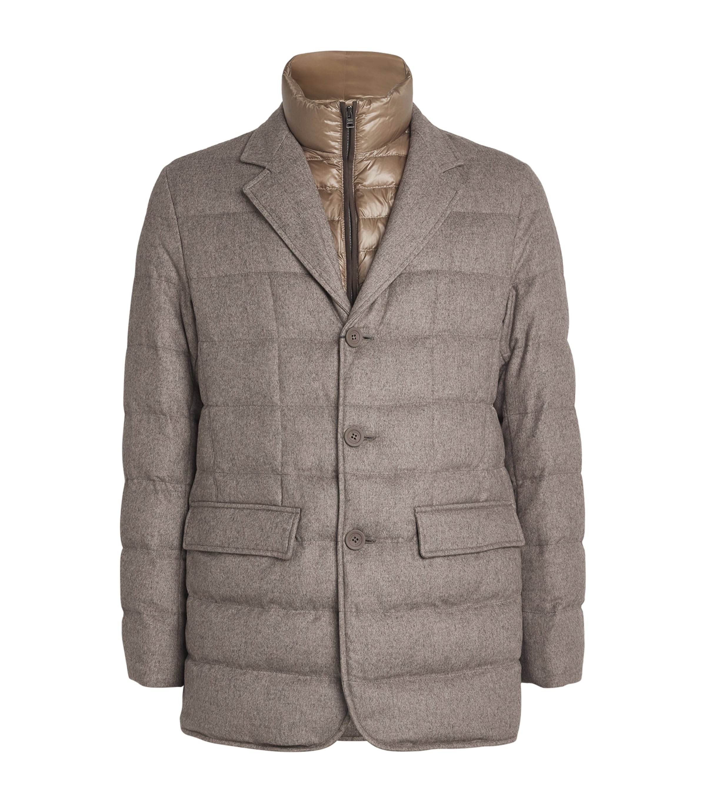 Herno Blazer Puffer Jacket In Beige