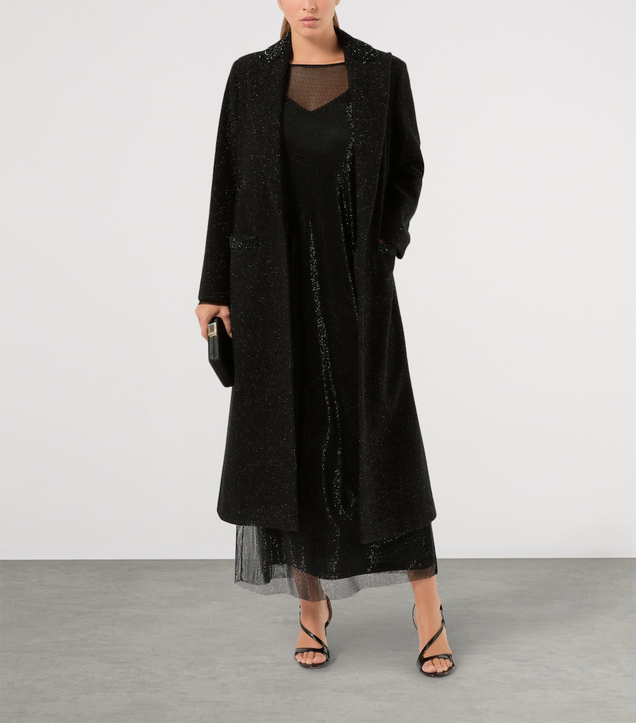 Marina Rinaldi Womens Longline Belted Coat Black Image 2