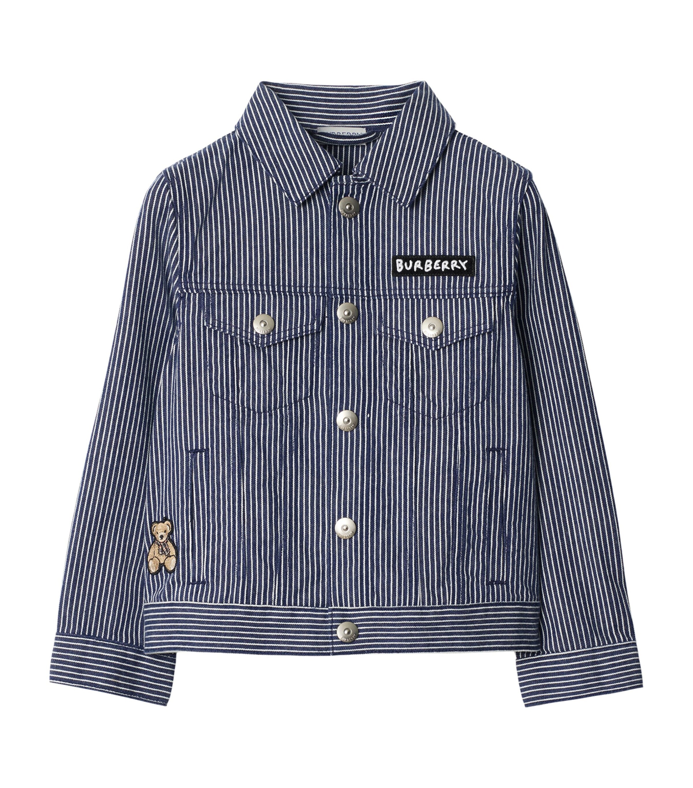 Burberry Kids Navy Denim Striped Jacket (3-12 Years) Harrods ME