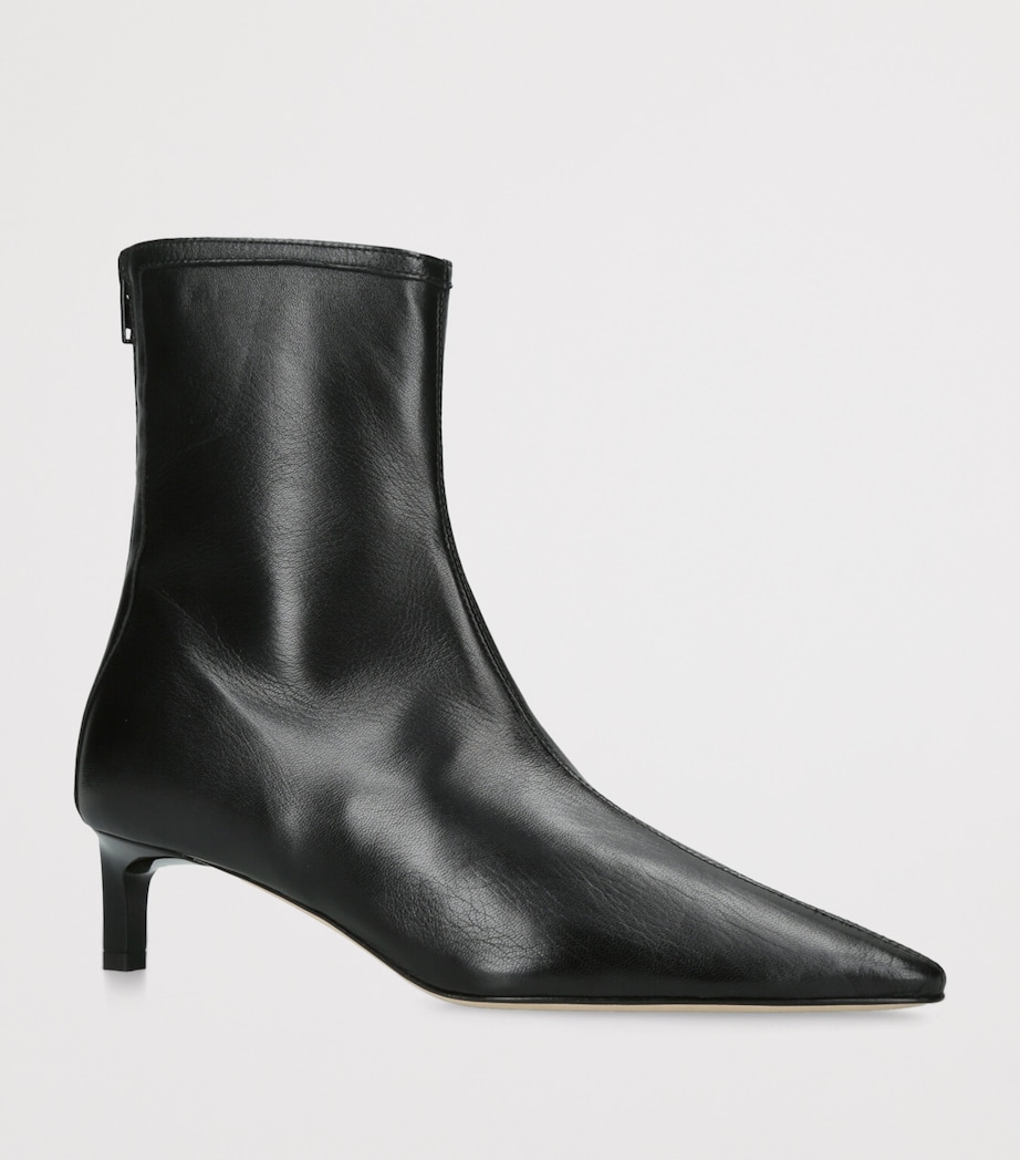 Leather Topo Heeled Boots 45 BLACK Image 3