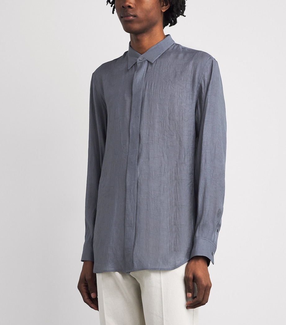 System Mens Hidden Button Shirt Cool Grey Image 4