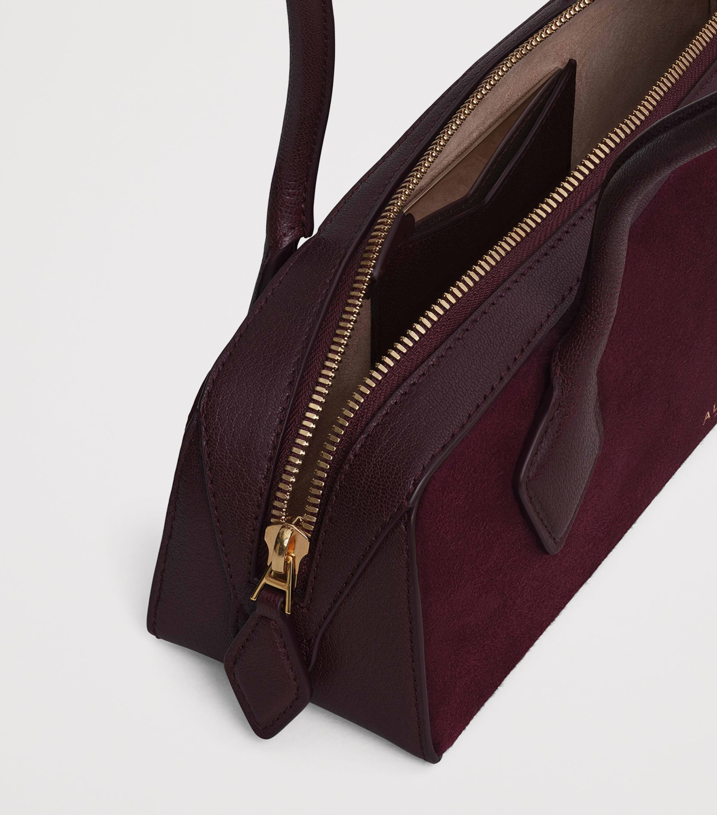 Small Suede Le Teckel Shoulder Bag ROUGE GRENAT Image 4