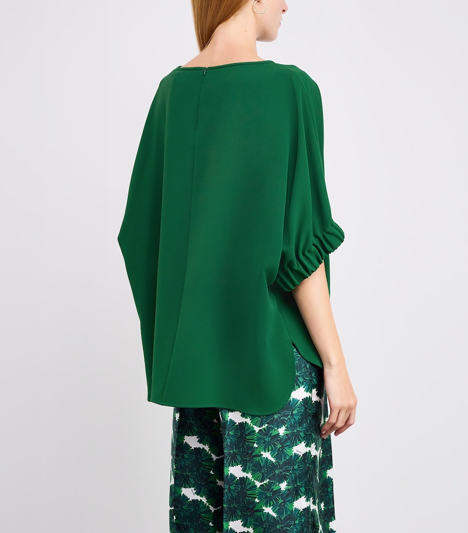 Crepe Boat-Neck Blouse EMERALD Image 4