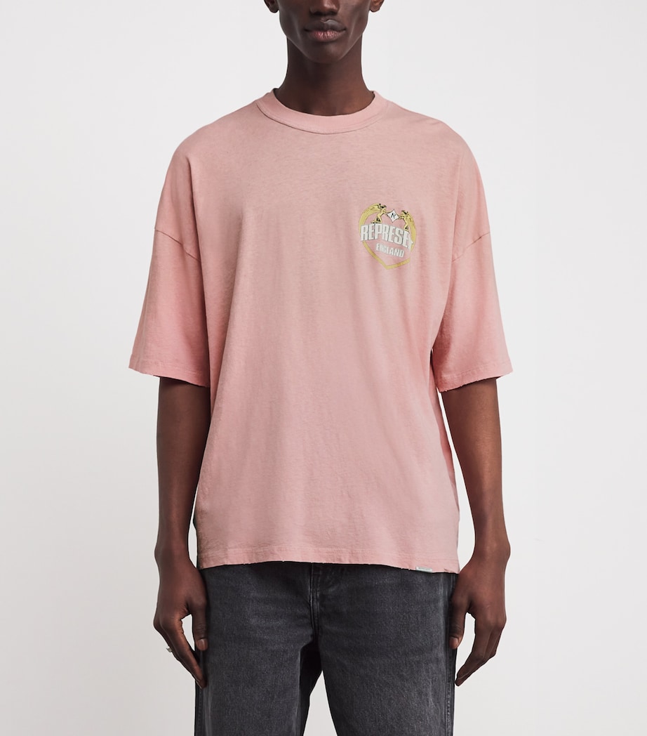 Cotton-Hemp Angel Border T-Shirt QUARTZ Image 3