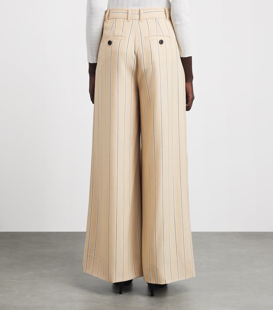 ME+EM Womens Wool-Blend Ultra-Wide Trousers Pale Stone Image 5
