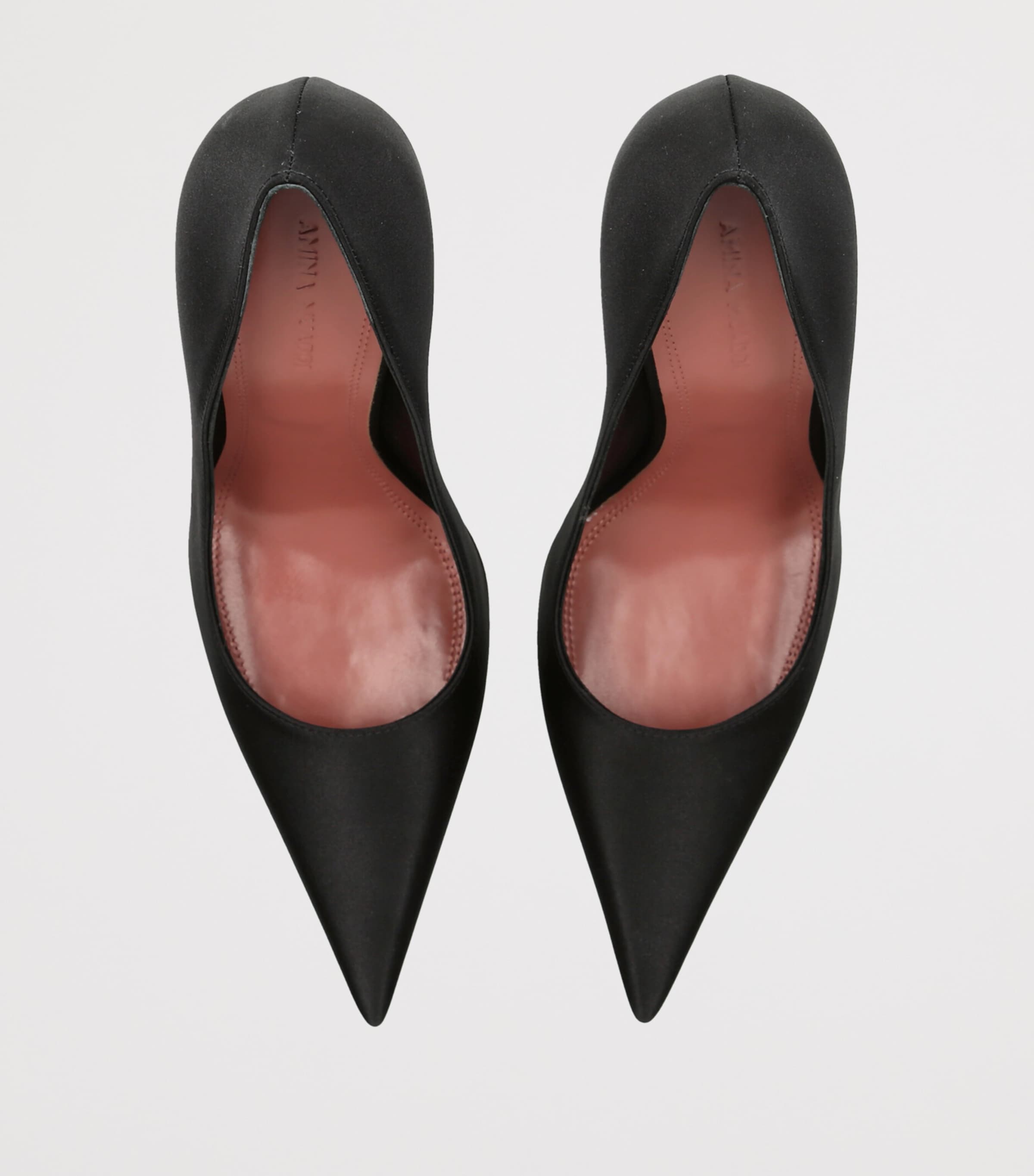 Amina Muaddi Satin Barbara Pumps 105 Black Image 3