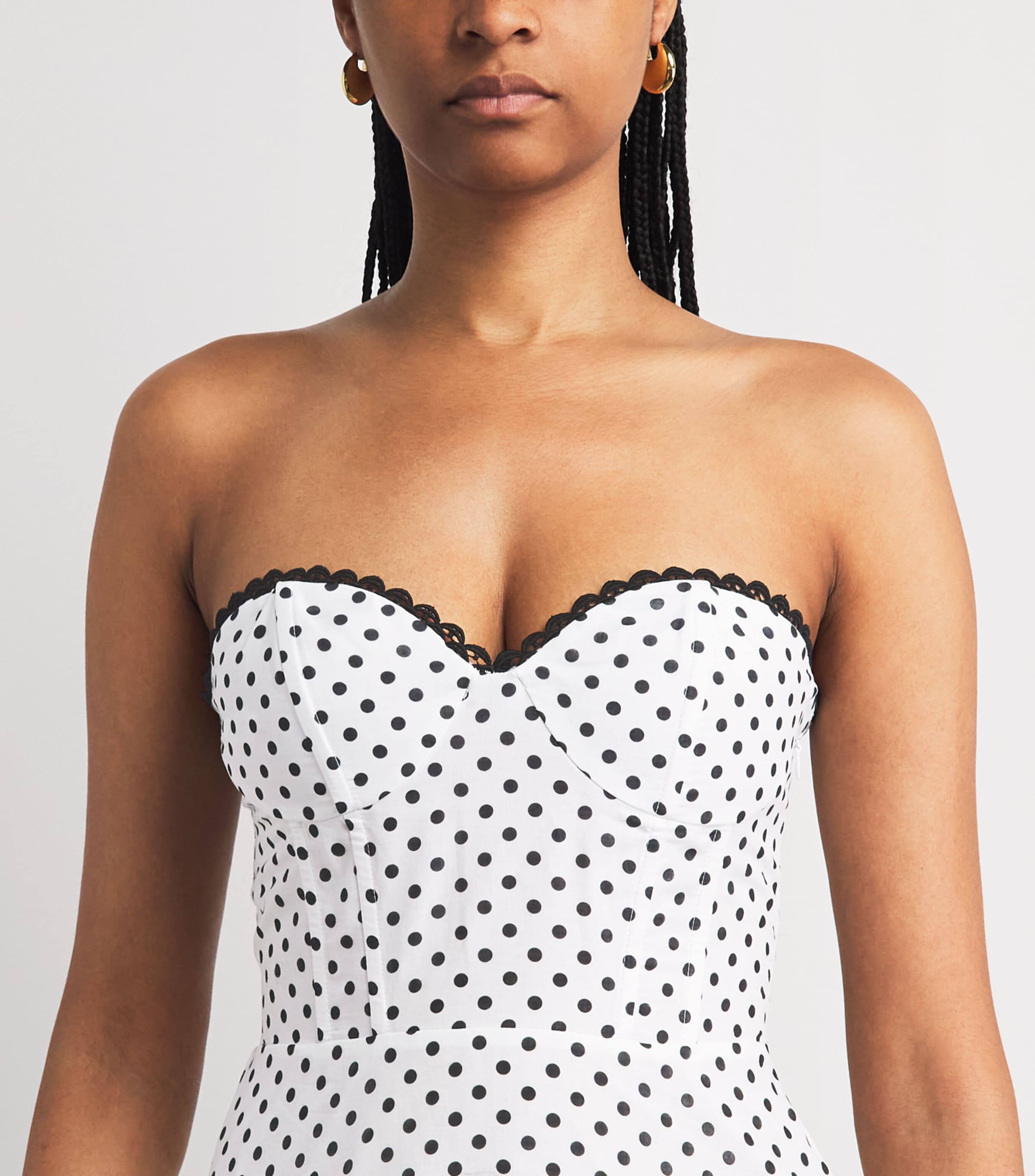 Charo Ruiz Ibiza Womens Polka Dot Jimena Midi Dress White Dots Image 5