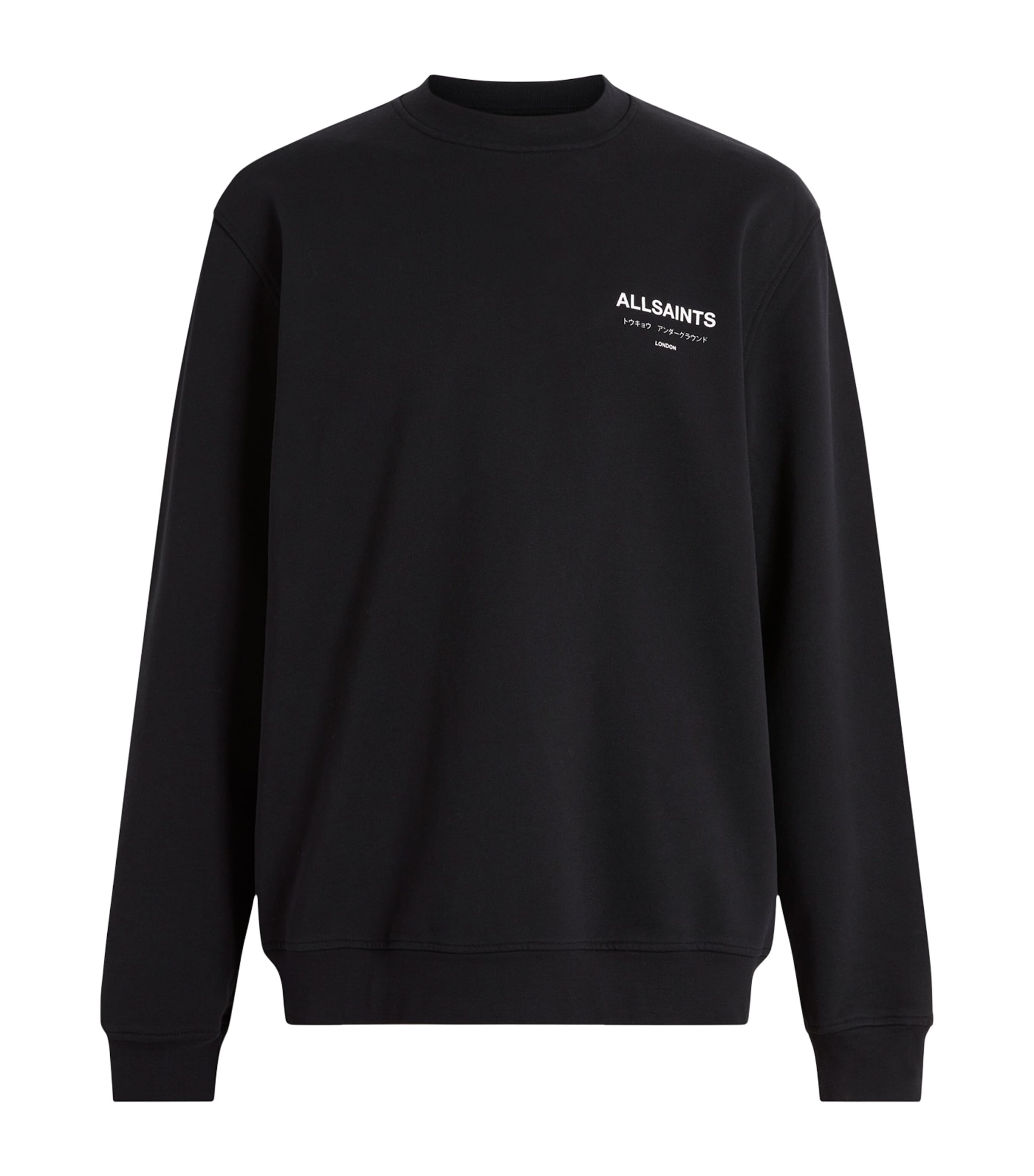 Shop Allsaints Cotton Underground Sweatshirt In Black