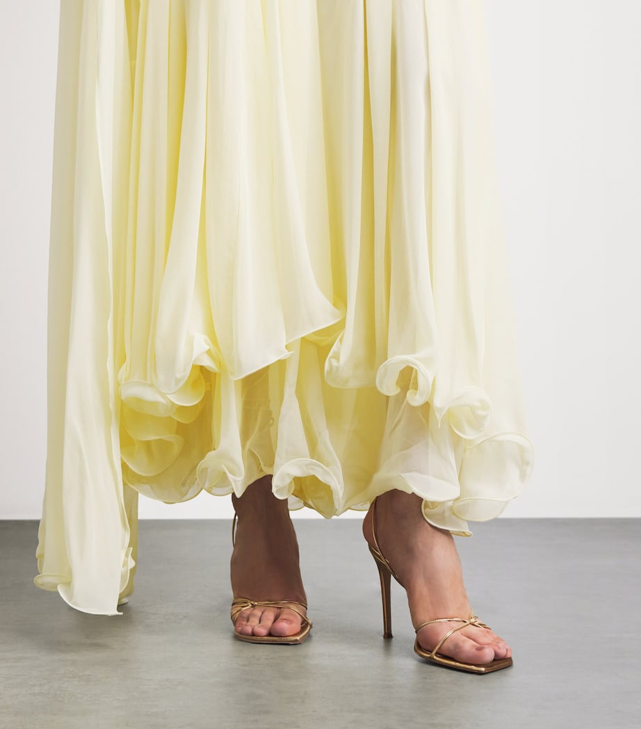 Rachel Gilbert Womens Silk Isla Midi Dress Butter Image 5
