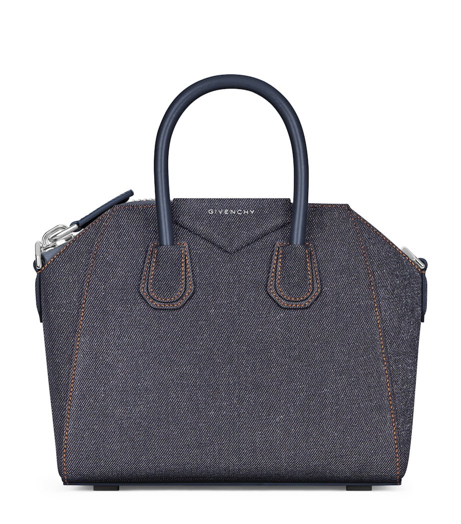 Mini Denim Antigona Top-Handle Bag INDIGO BLUE Image 1