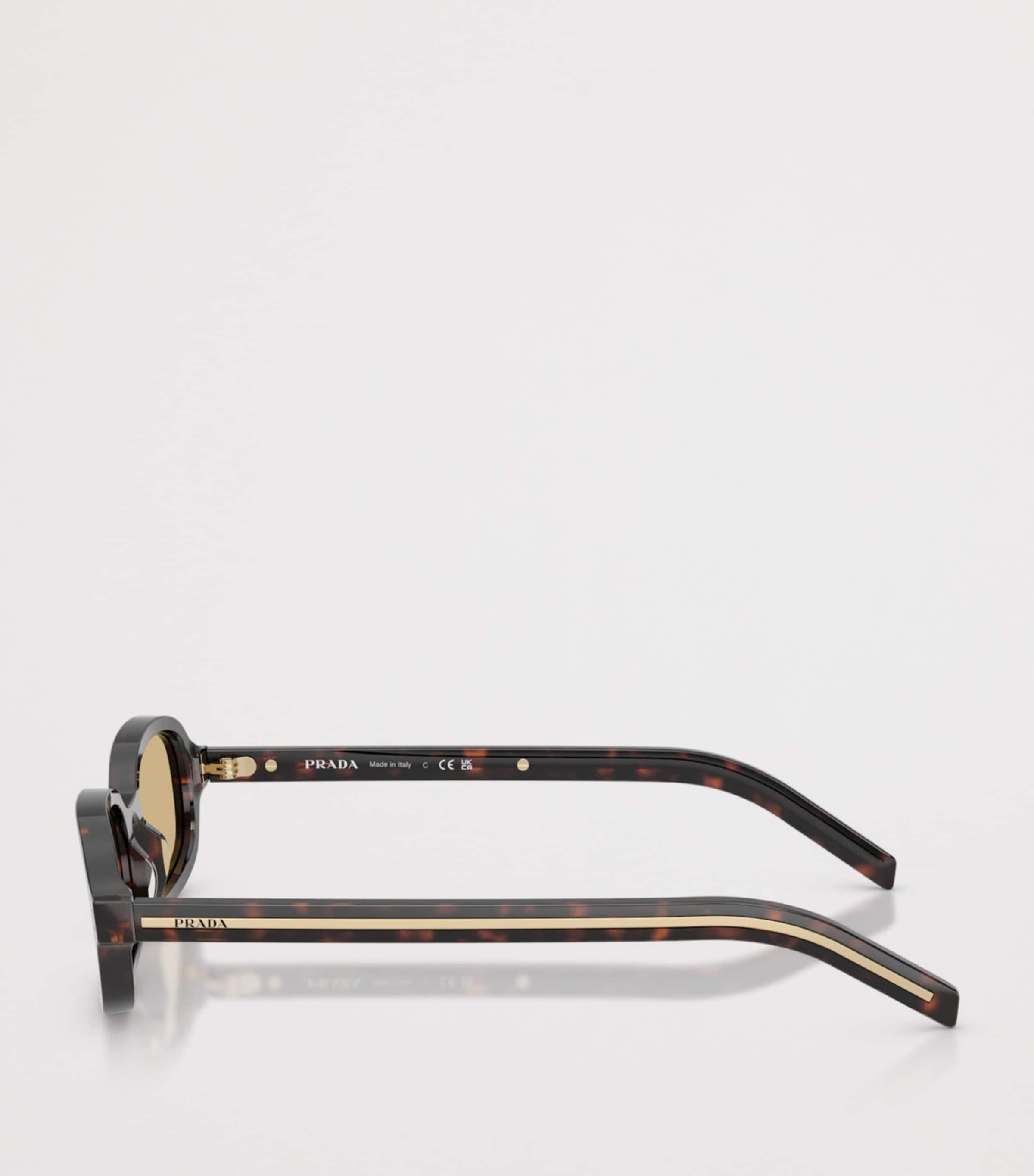Prada Acetate Oval Sunglasses Brown Image 3
