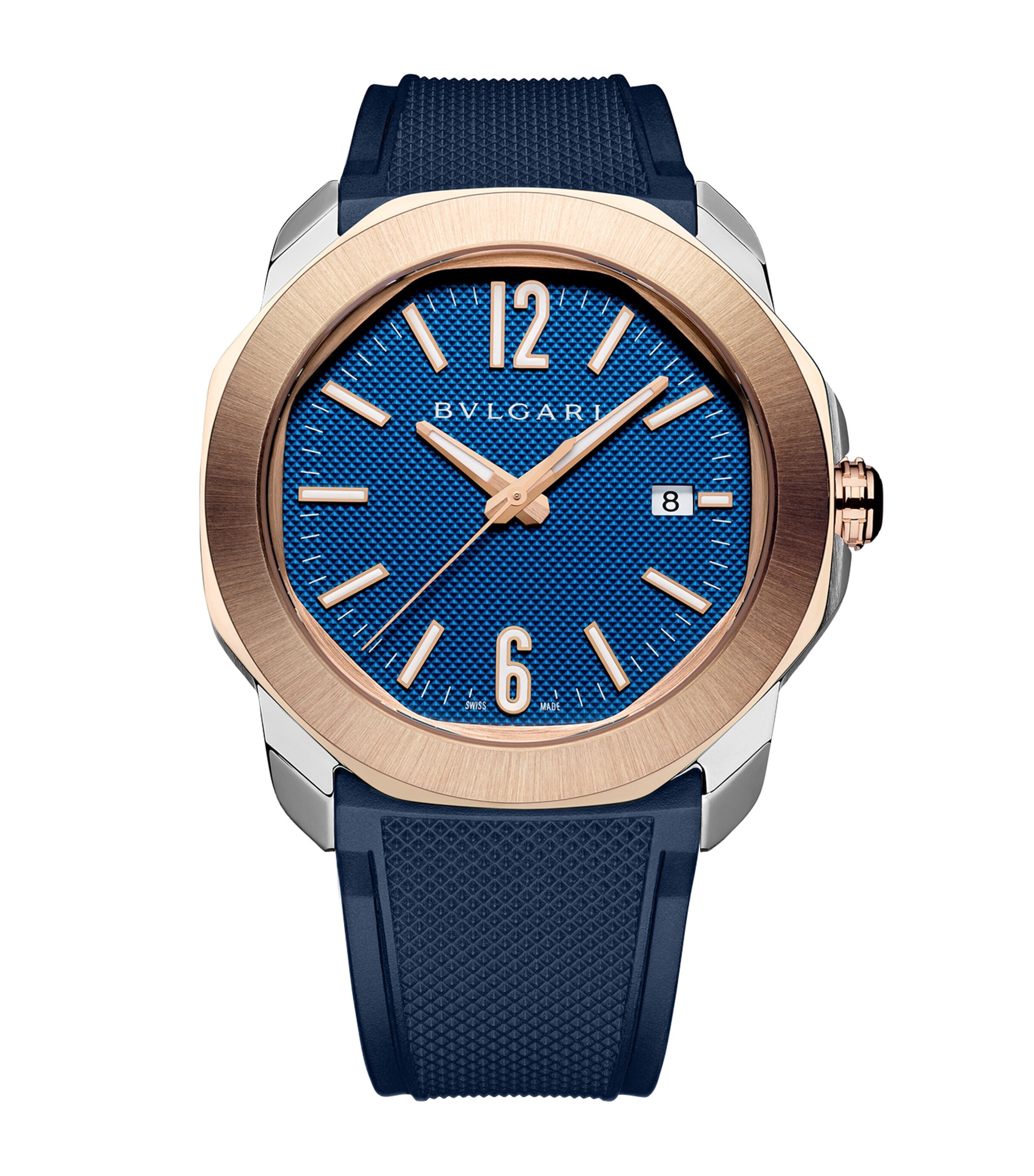 Bvlgari Stainless Steel and Rose Gold Octo Roma Watch 41mm | Harrods SG