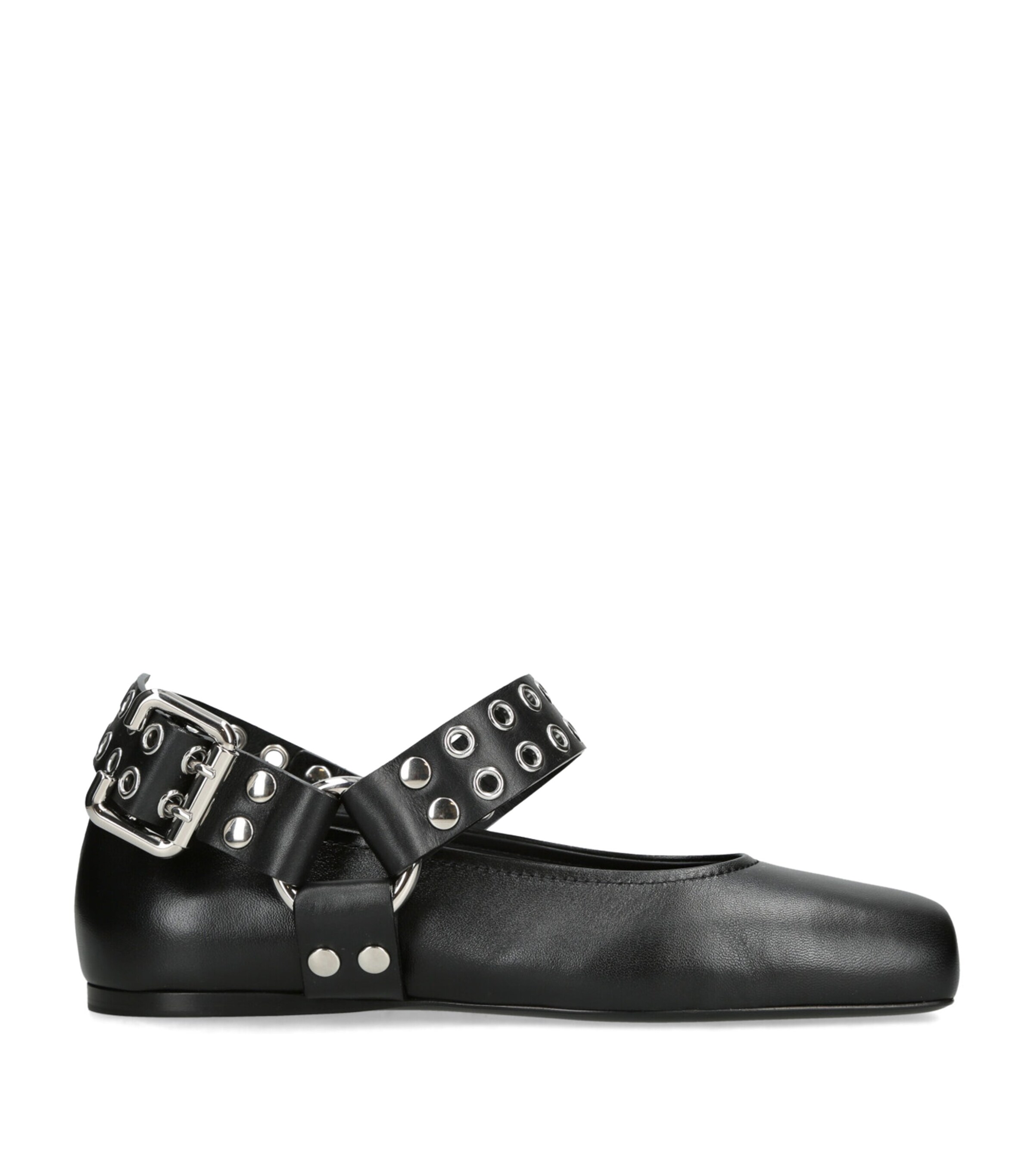 Alaïa Leather Biker Ballet Flats Black Image 1