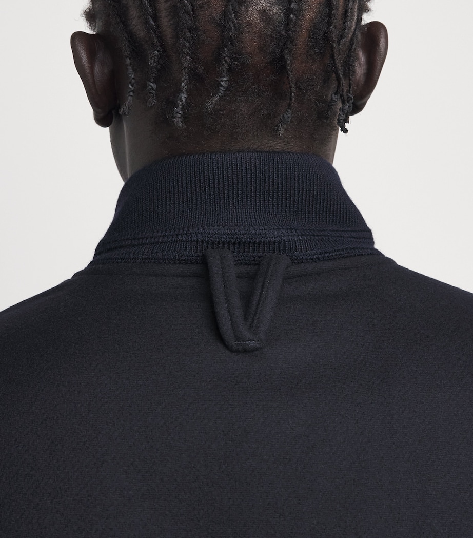 Valstar Mens Virgin Wool Valstarino Bomber Jacket Navy Image 3