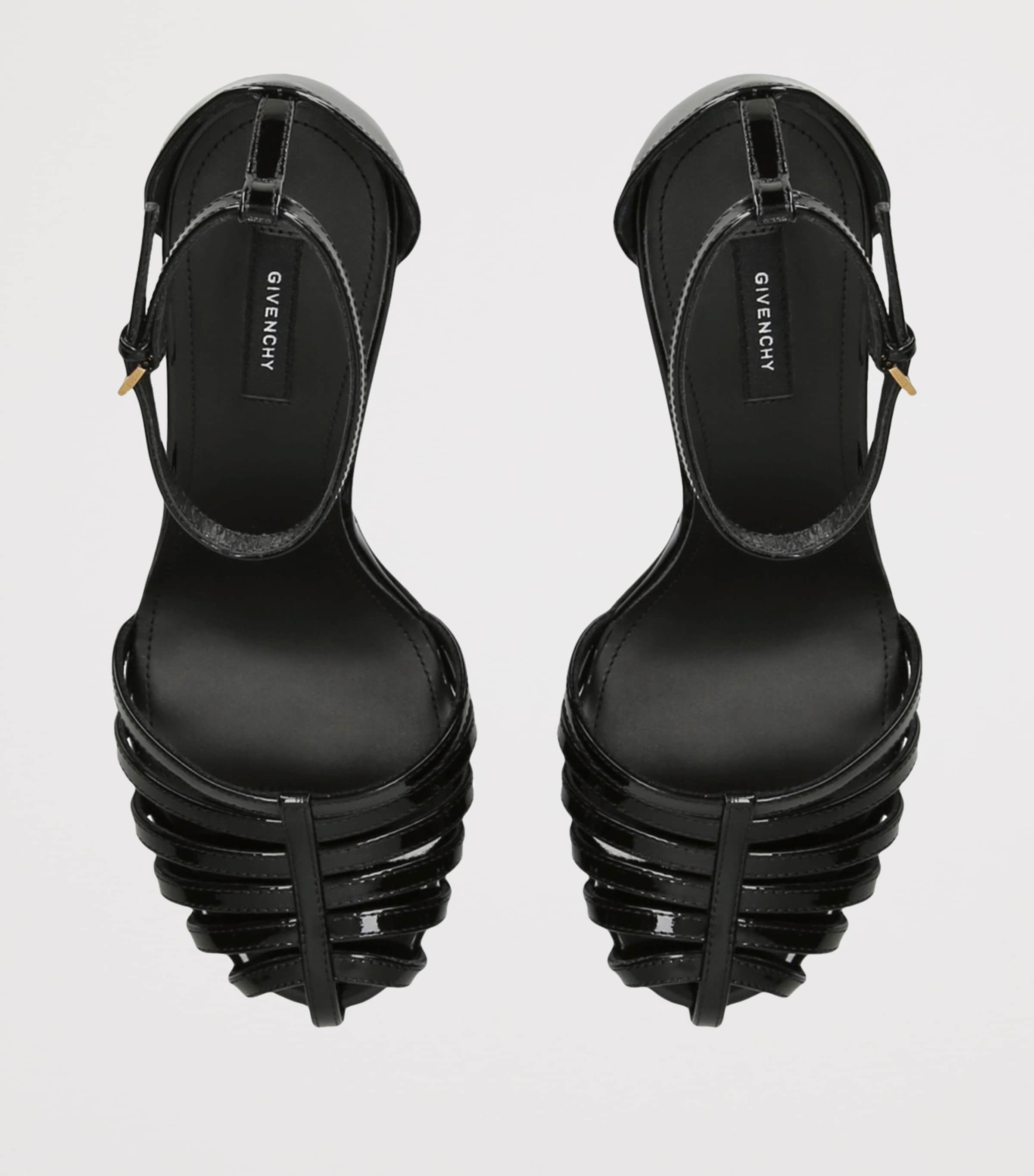 Leather Cage Sandals 95 BLACK Image 4
